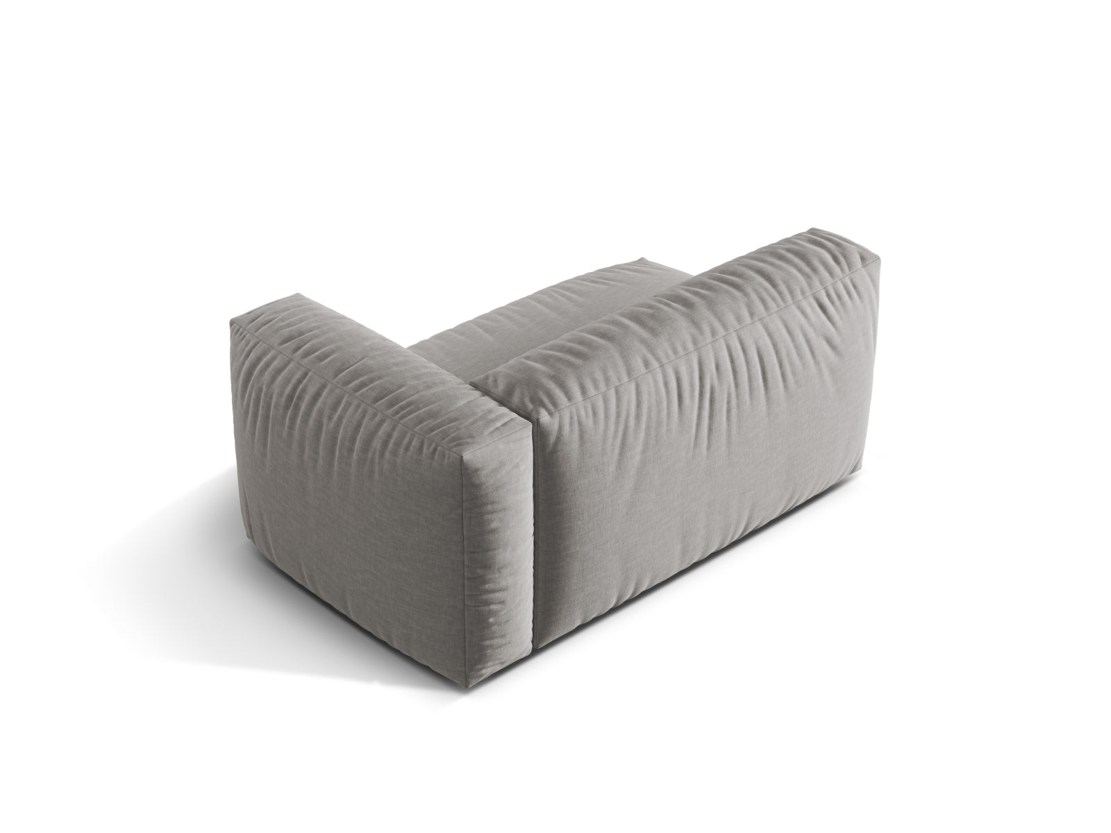 Eleganter rechter 1-Sitzer des Martina Moduls in zeitlosem Grau, ideal für flexible und moderne Einrichtungslösungen.