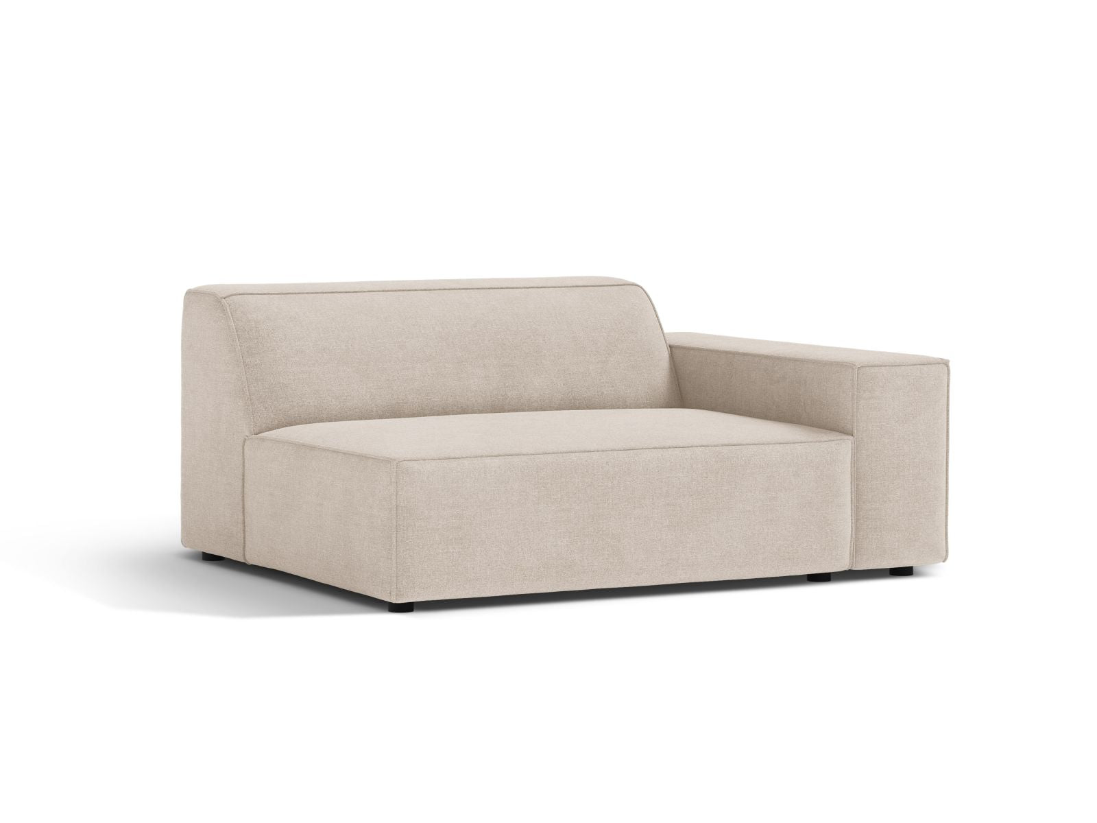 Beige 1-Sitzer Modul Rechts Jodie von Micadoni, stilvolles und modernes Design für Ihr Wohnzimmer, ideal für individuelle Sofa-Kombinationen.