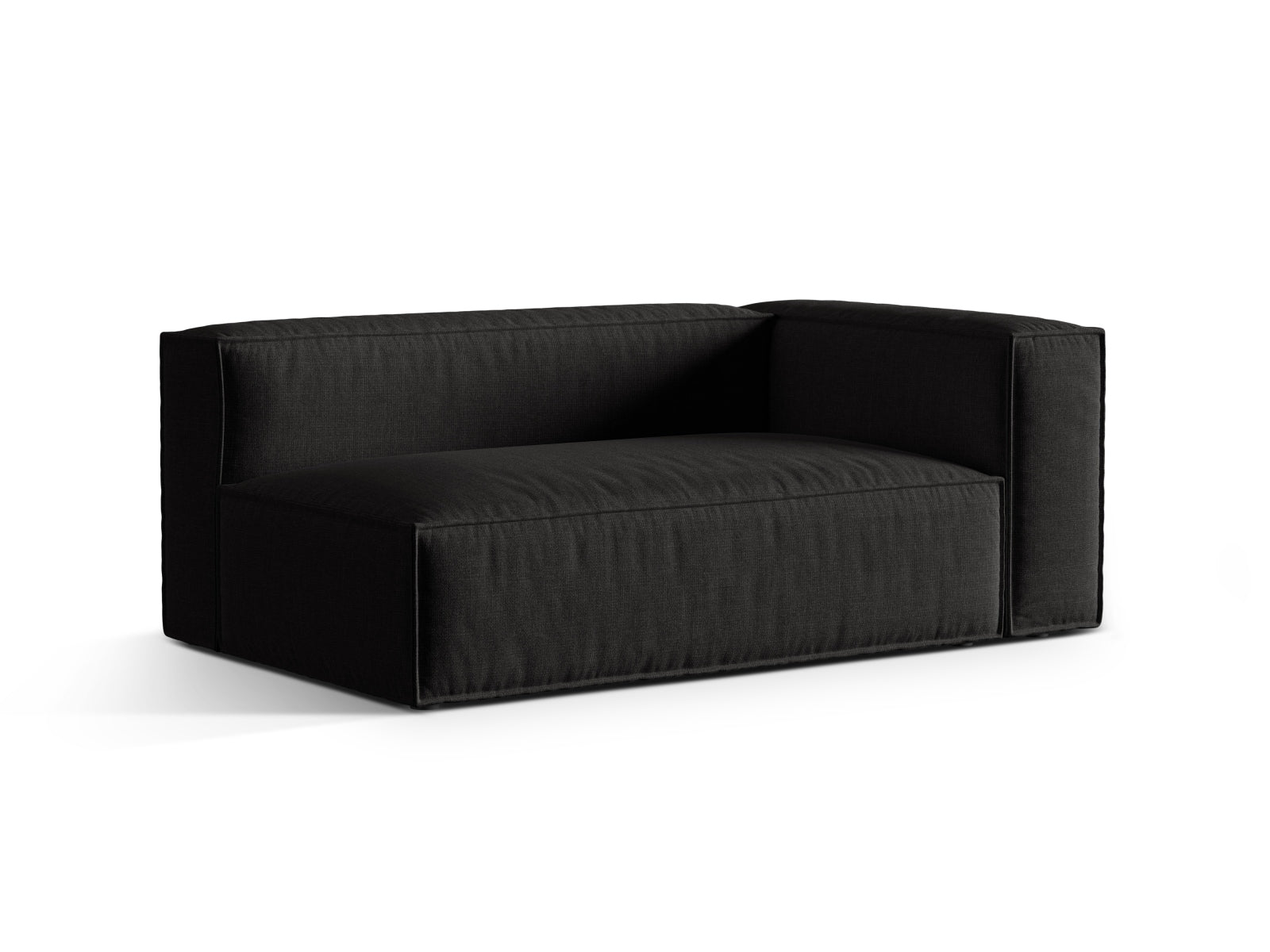 Elegantes 3-Sitzer Modular Sofa rechts Nuria in stilvollem Schwarz, ideal für moderne Wohnräume, erhältlich bei KAQTU Design AG.