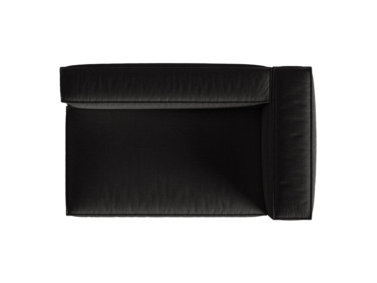 Modulares 3-Sitzer Sofa rechts Nuria in edlem Schwarz, perfekt für stilvolle Wohnzimmer und gemütliche Stunden, erhältlich bei KAQTU.