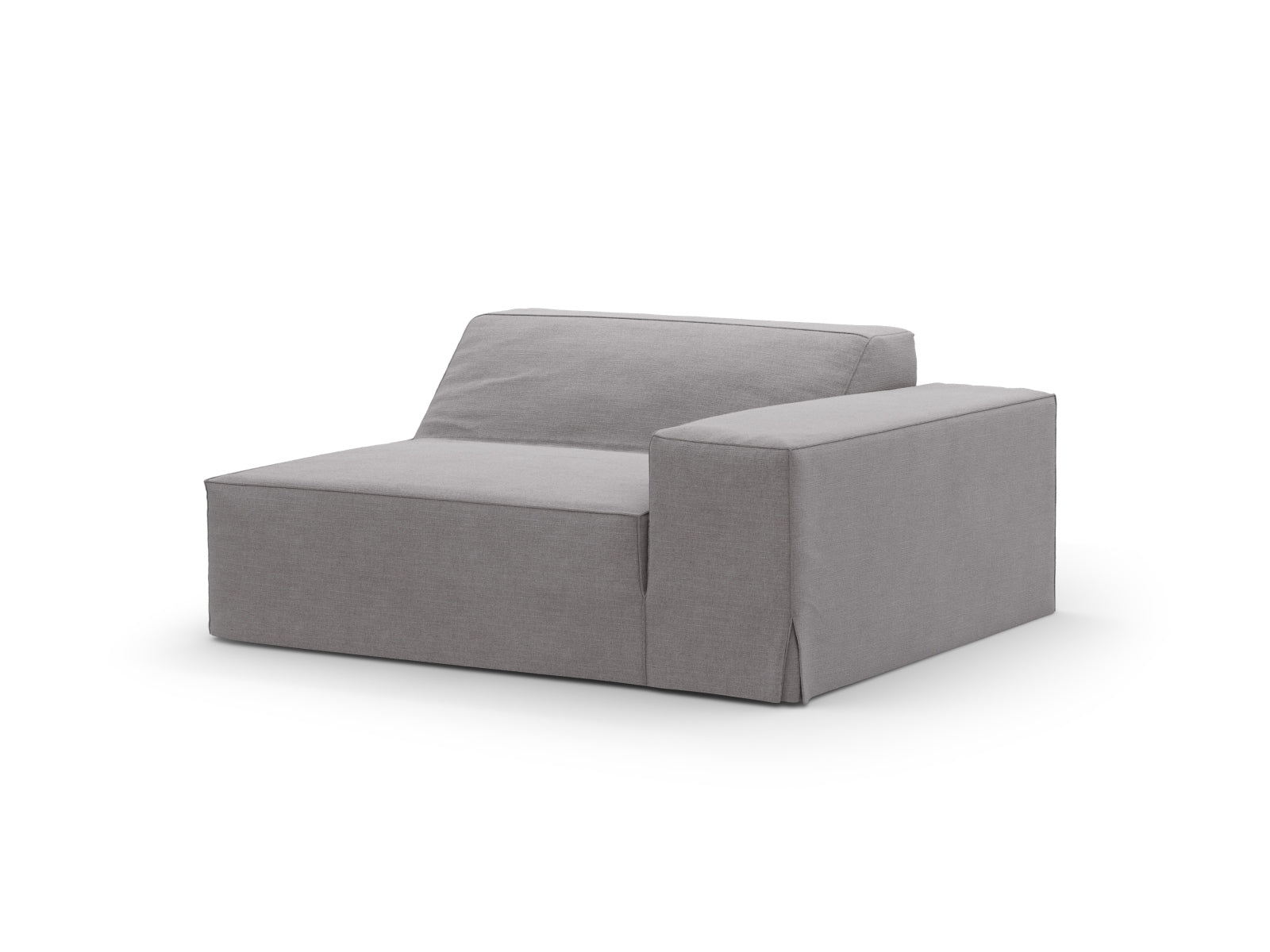 Eleganter rechter 1-Sitzer Jodie Modul von Micadoni in zeitlosem Grau, ideal für individuelle Sofa-Arrangements und modernes Interieur.