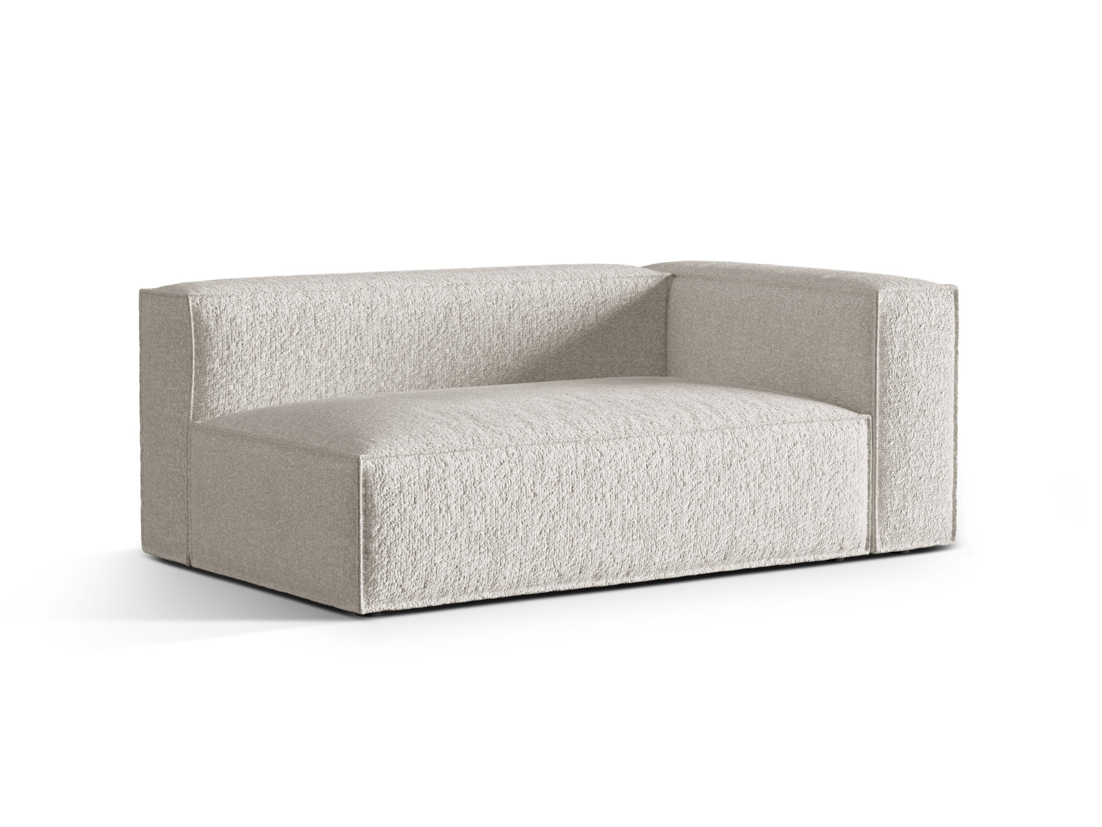 Elegantes Nuria Boucle 3-Sitzer Sofa in Grau-Beige Melange, ideal für moderne Wohnräume, präsentiert von Micadoni.