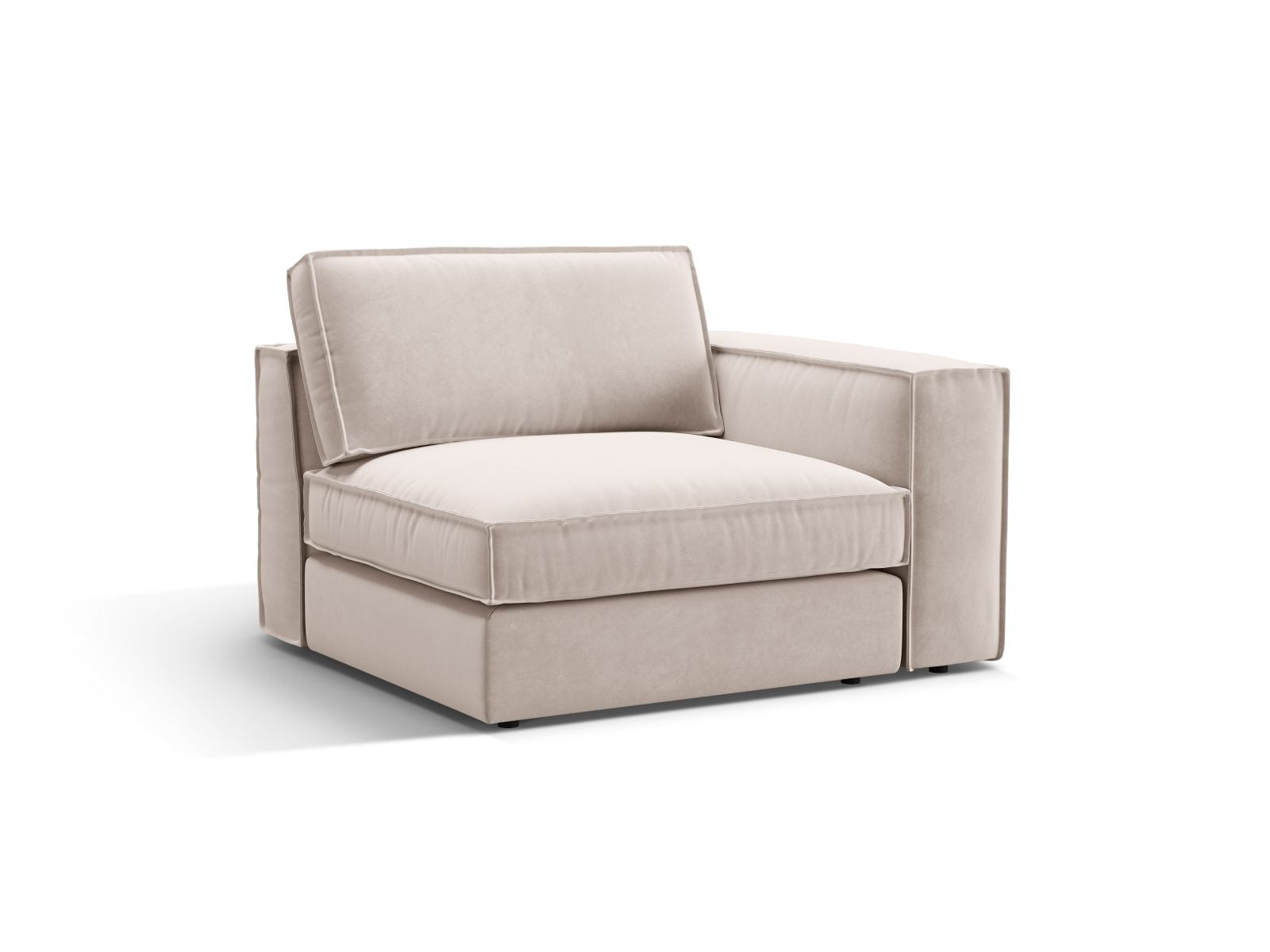 Beige 1-Sitzer Modul rechts Pola von Micadoni, stilvolles und flexibles Sofa-Element für individuelles Wohndesign.