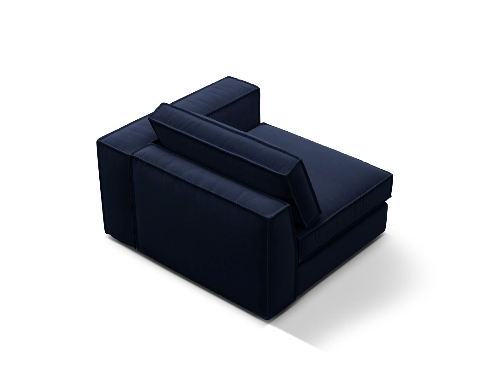 Elegantes 1-Sitzer Modul rechts Pola in Royal Blue, ideal für individuelle Sofa-Arrangements und zeitgemäße Einrichtung.