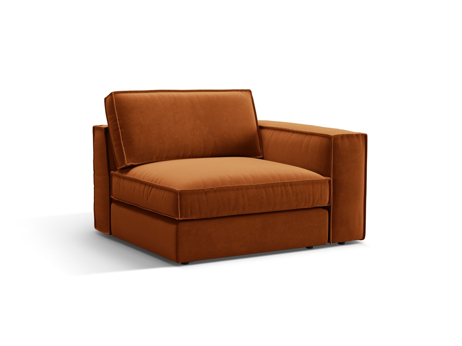 Elegantes 1-Sitzer Modul rechts Pola in warmem Terracotta, ideal für individuelles Sofa-Design von Micadoni, erhältlich bei KAQTU.