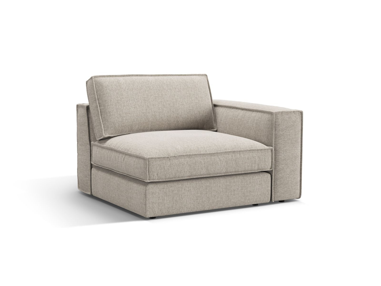 Elegantes 1-Sitzer Modul rechts Pola in Sand-Babel, ideal für individuelle Sofa-Gestaltung im modernen Wohnraum.