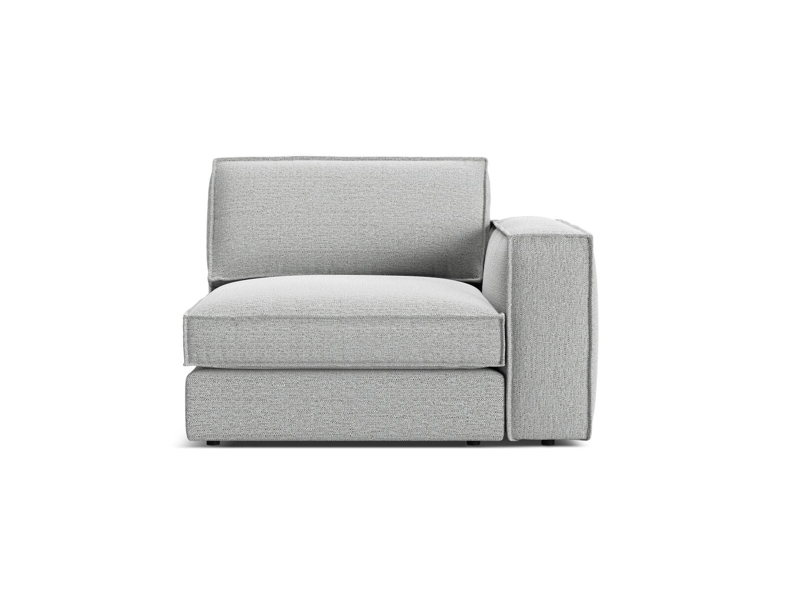 1-Sitzer Modul Rechts Pola in Light Grey-Babel präsentiert im Onlineshop von KAQTU Design AG. Modulares Sofa ist von Micadoni