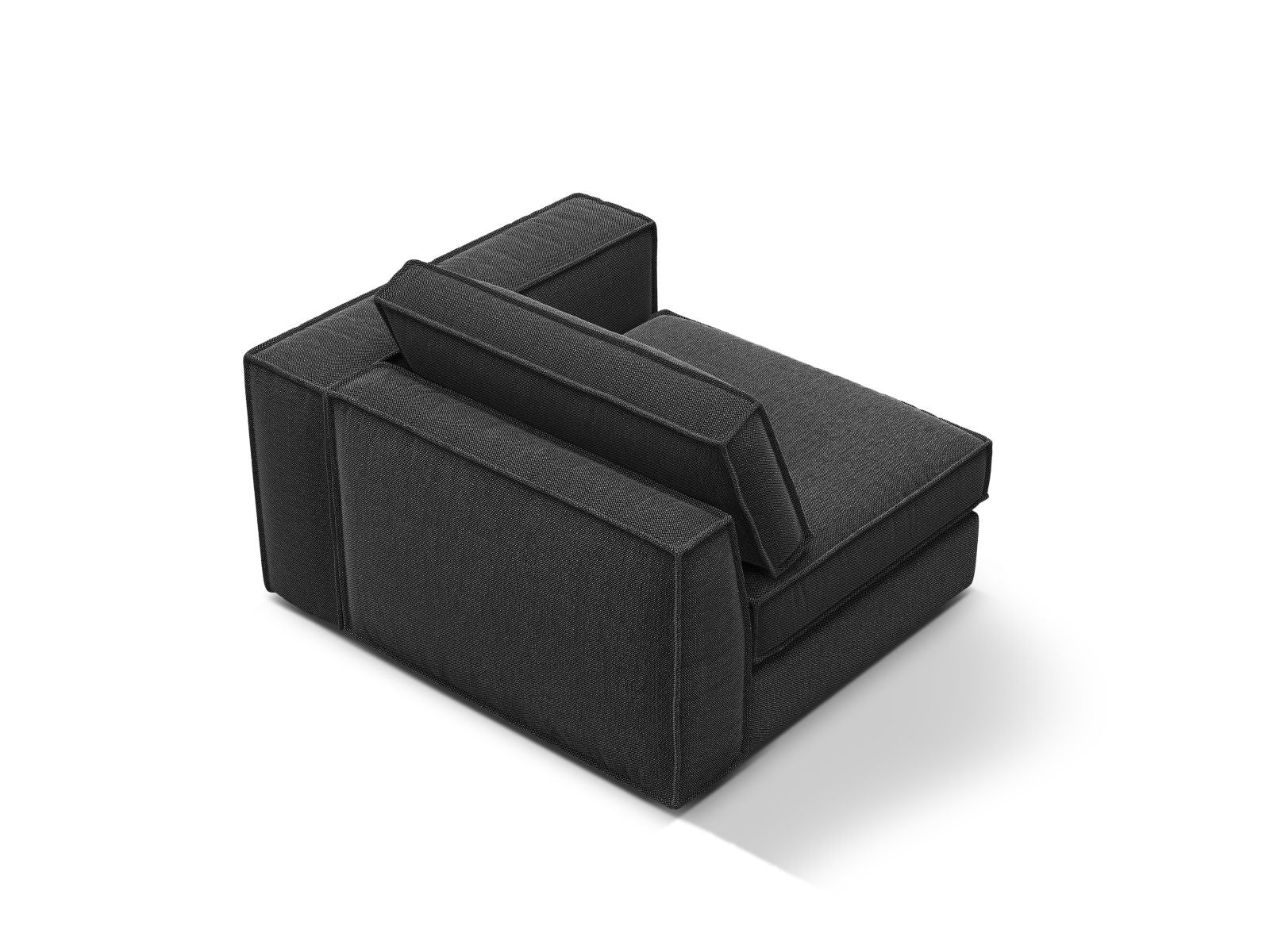 Elegantes 1-Sitzer Modul rechts Pola in modernem Schwarz, ideal für individuelle Sofa-Layouts und stilvolle Wohnräume.