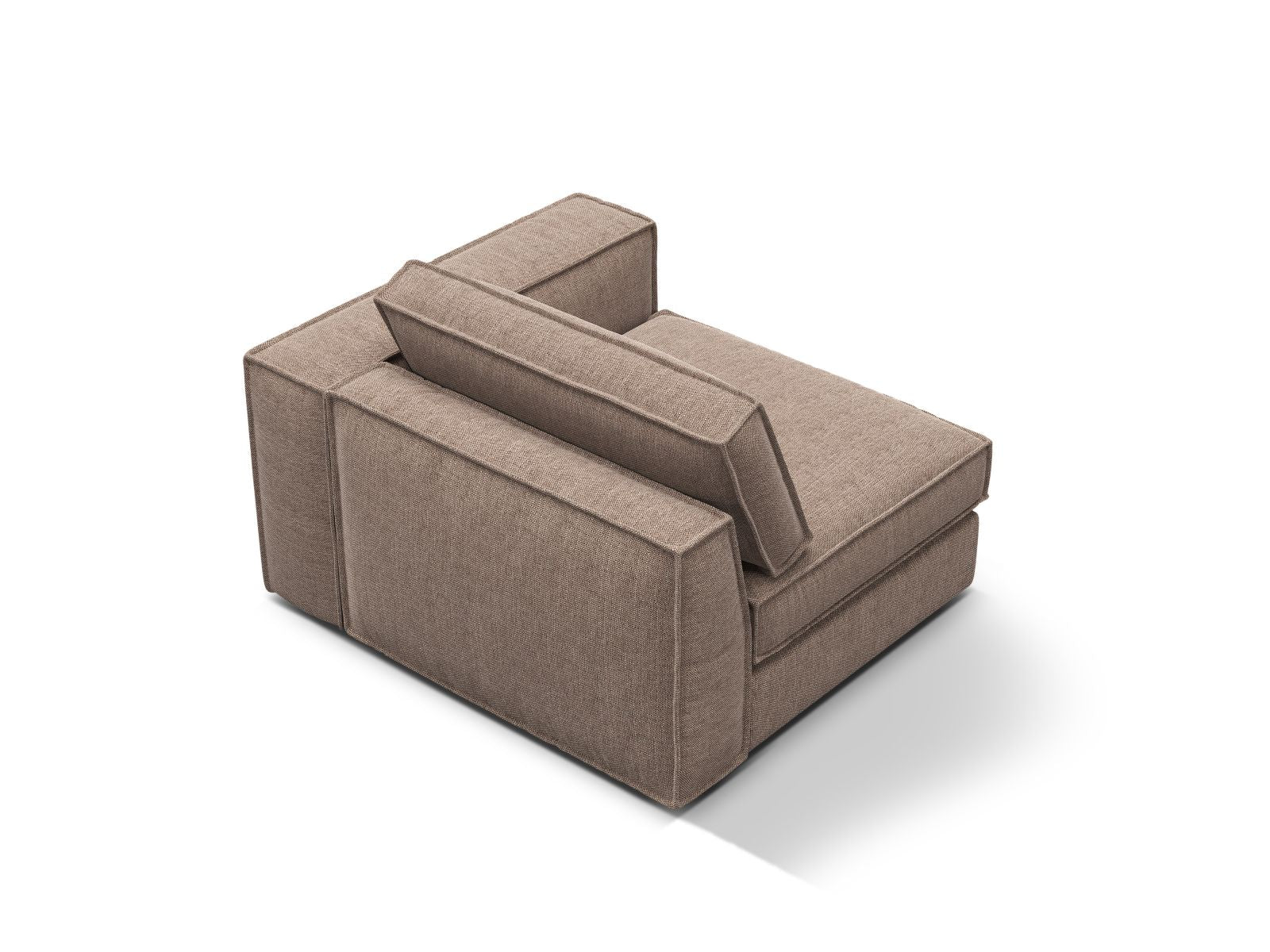 Elegantes 1-Sitzer Modul rechts Pola in warmem Braun, ideal für individuelle Sofa-Layouts und moderne Wohnstile.