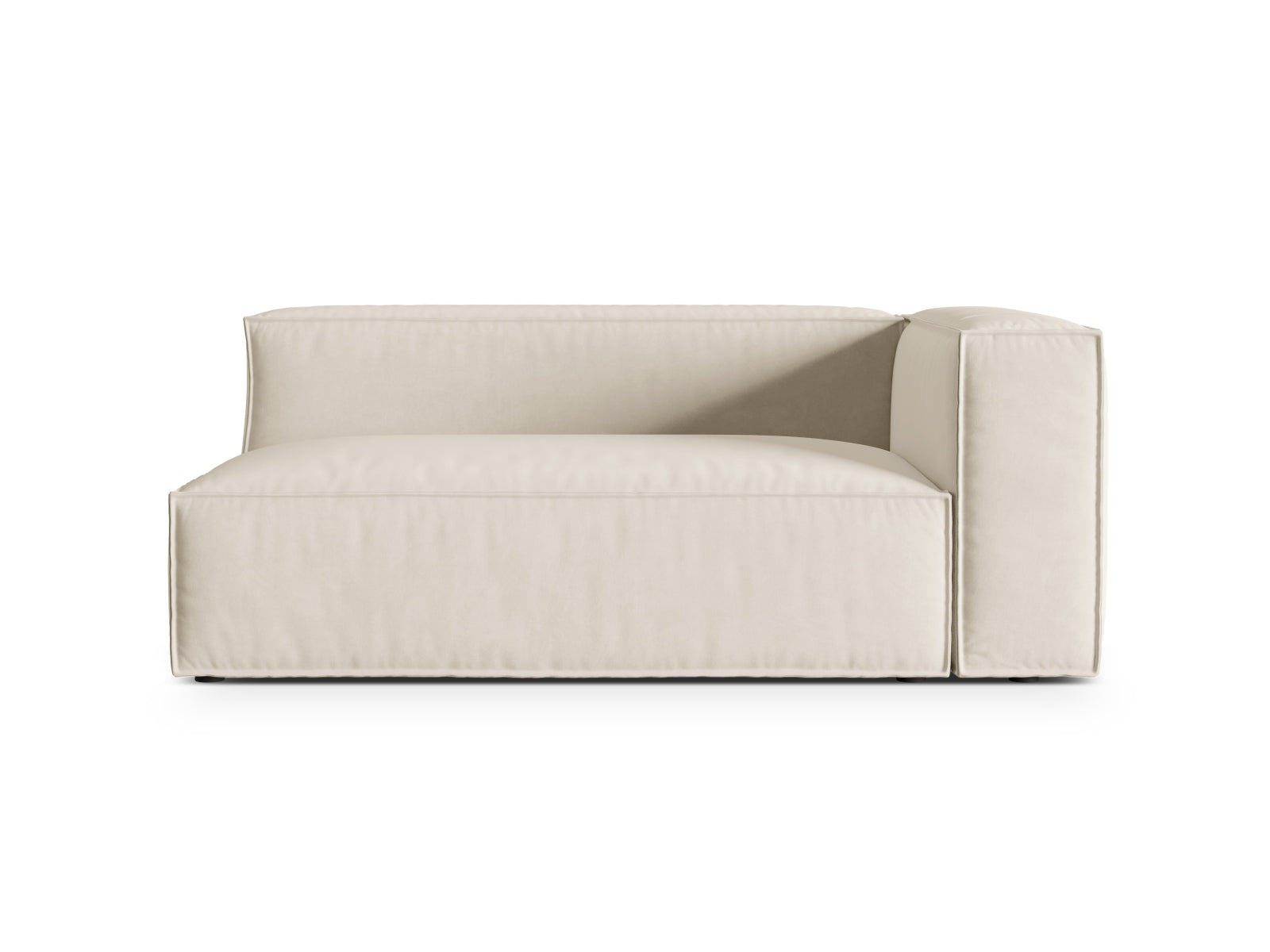 Nuria Velour Modular Sofa rechts 3 Sitzer in Beige präsentiert im Onlineshop von KAQTU Design AG. Modulares Sofa ist von Micadoni