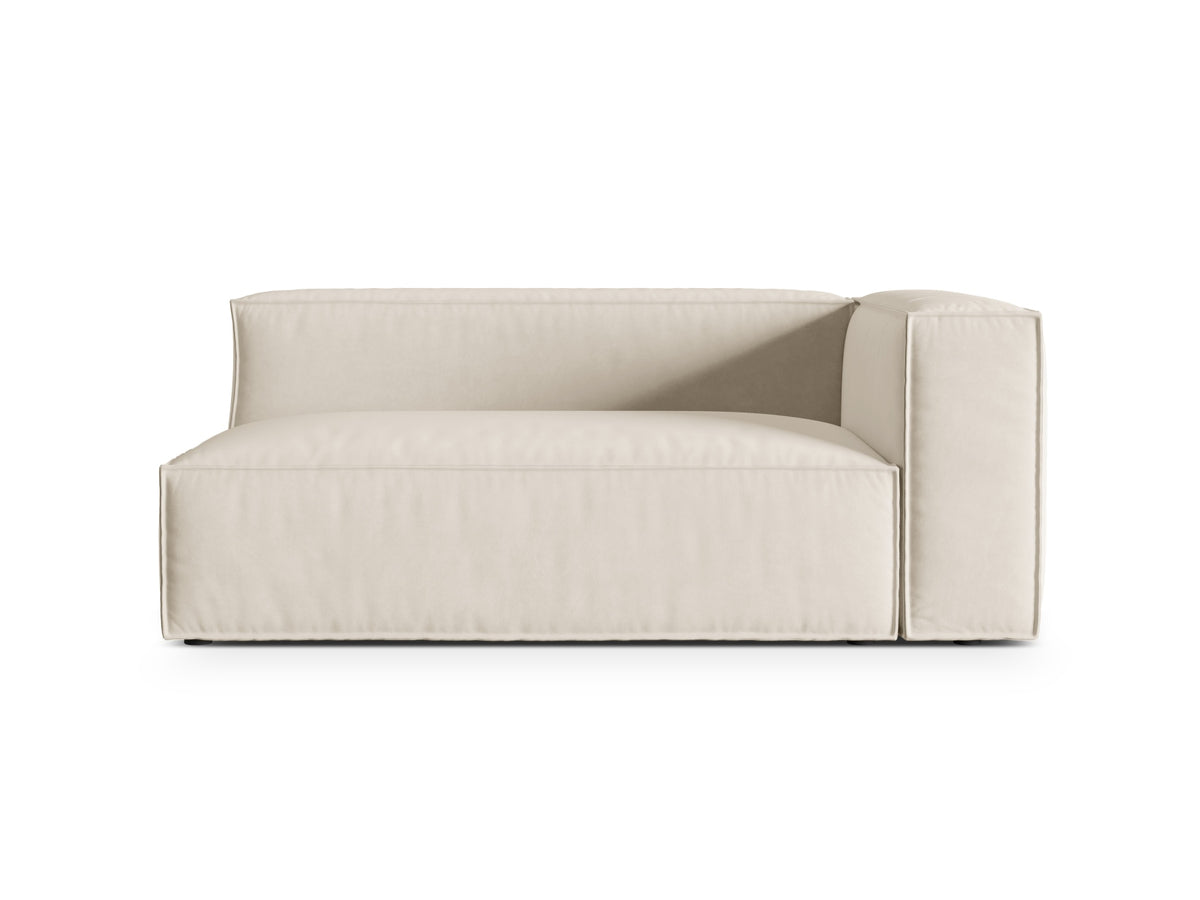 Nuria Velour Modular Sofa rechts 3 Sitzer in Beige-Paris präsentiert im Onlineshop von KAQTU Design AG. Modulares Sofa ist von Micadoni