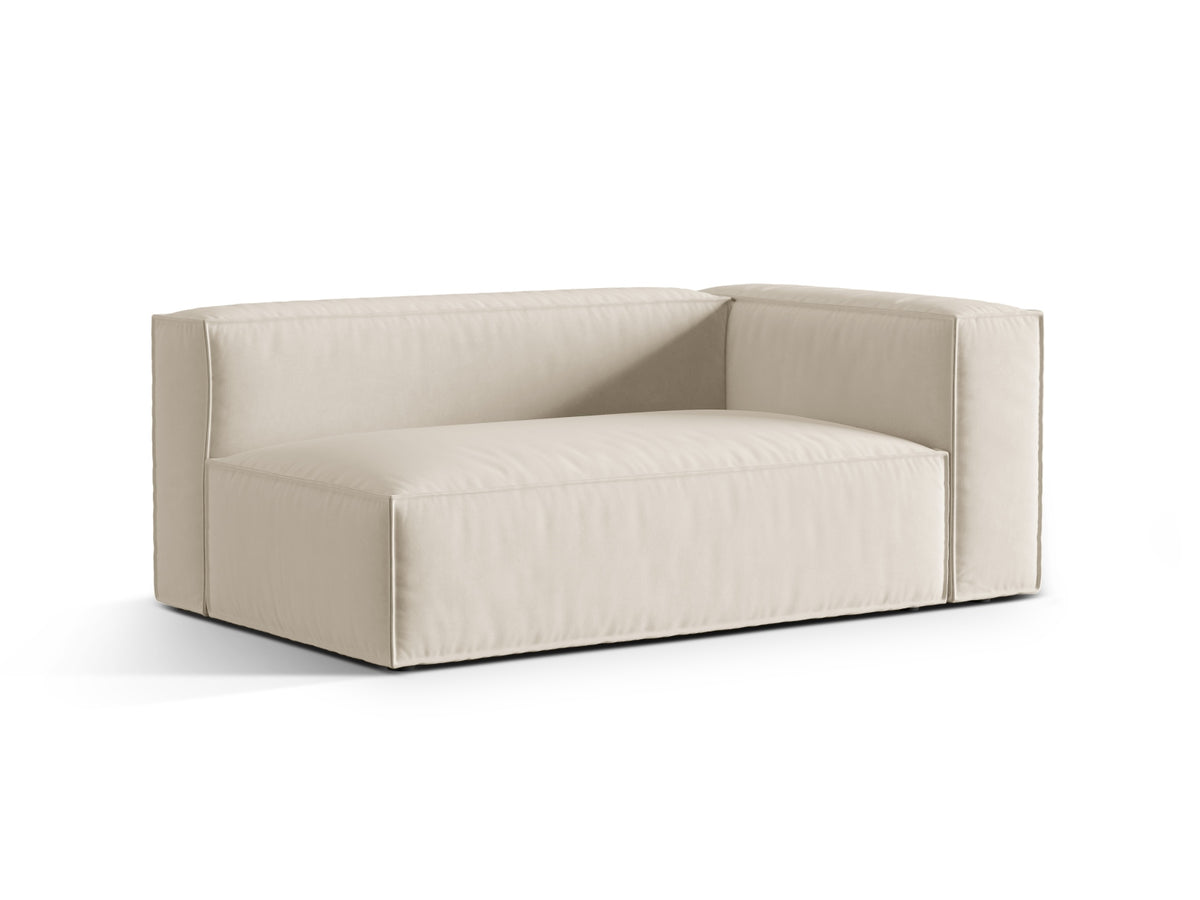 Nuria Velour Modular Sofa rechts 3 Sitzer in Beige-Paris präsentiert im Onlineshop von KAQTU Design AG. Modulares Sofa ist von Micadoni
