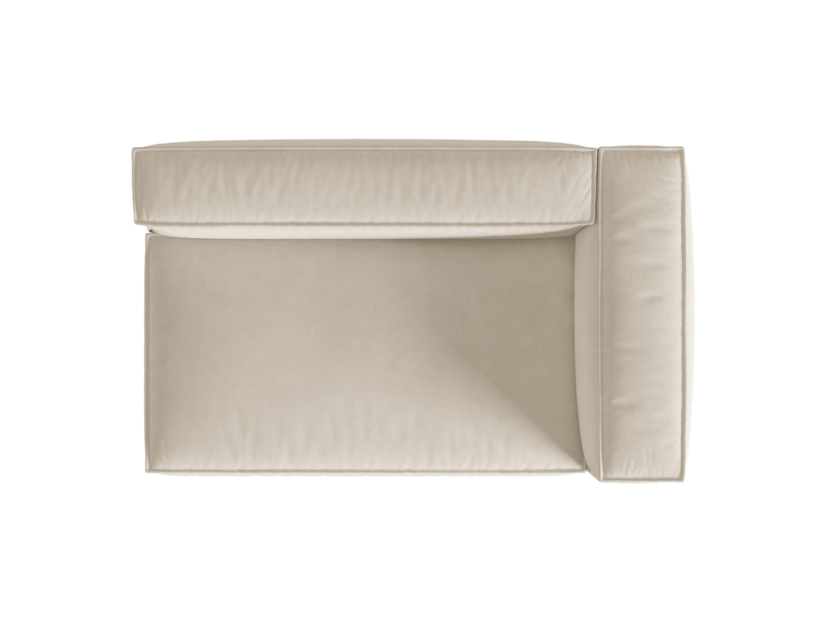 Nuria Velour Modular Sofa rechts 3 Sitzer in Beige-Paris präsentiert im Onlineshop von KAQTU Design AG. Modulares Sofa ist von Micadoni