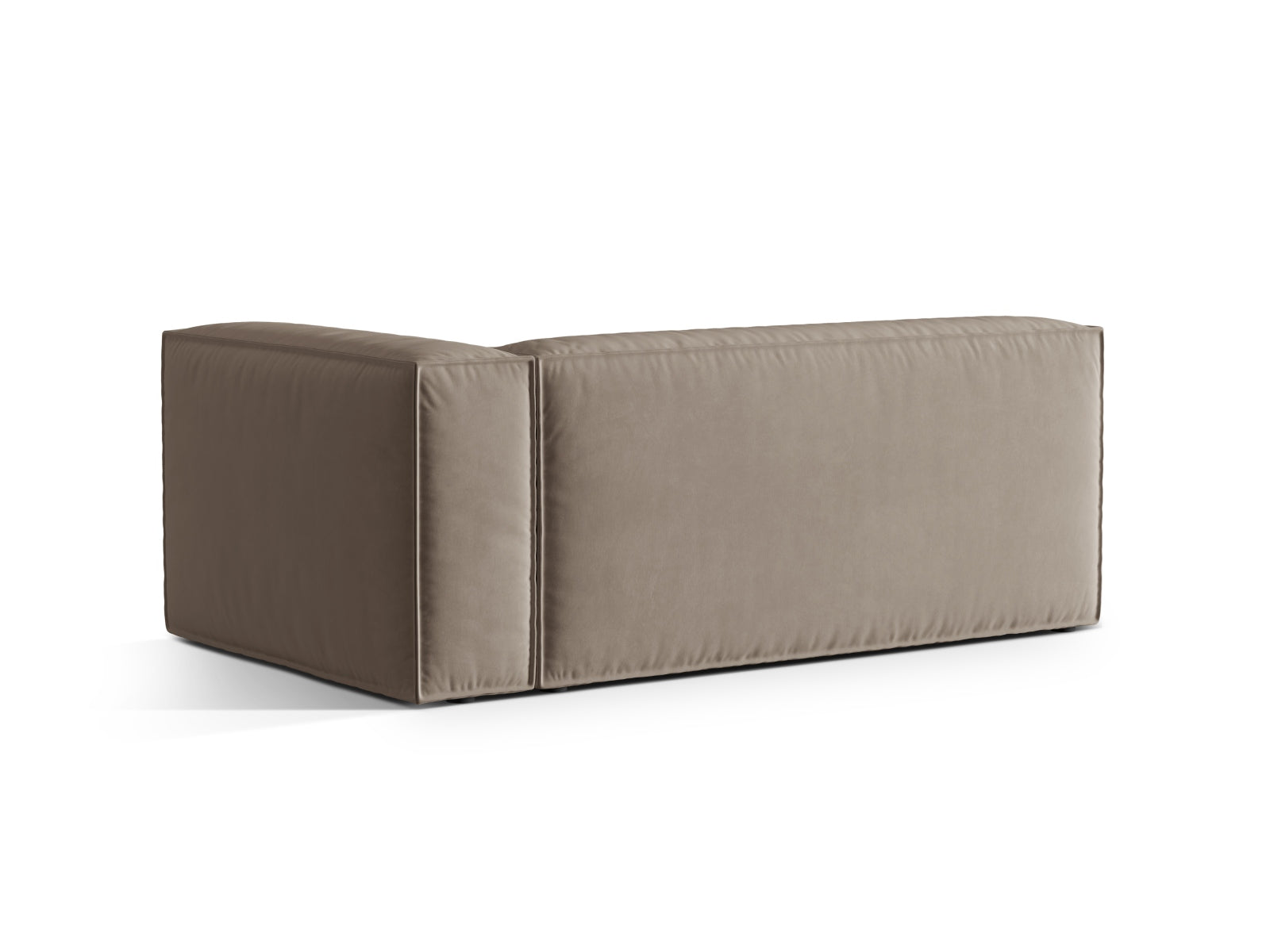 Stilvolles Nuria Velour Modular Sofa in sanftem Grau, 3-Sitzer, rechtsseitig, perfekt für moderne Wohnkonzepte und gemütliche Atmosphäre.