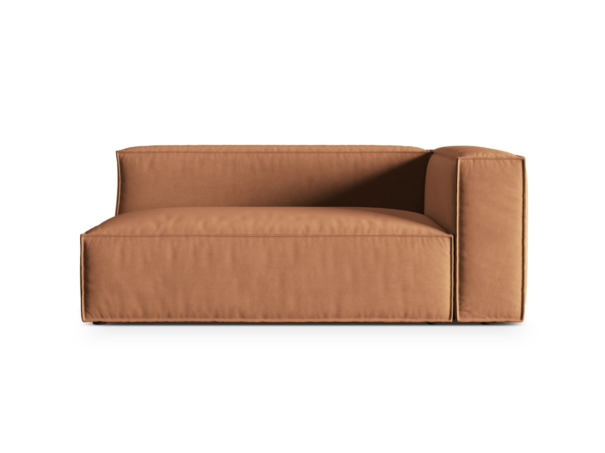 Nuria Velour Modular Sofa rechts 3 Sitzer in Honey-Paris präsentiert im Onlineshop von KAQTU Design AG. Modulares Sofa ist von Micadoni