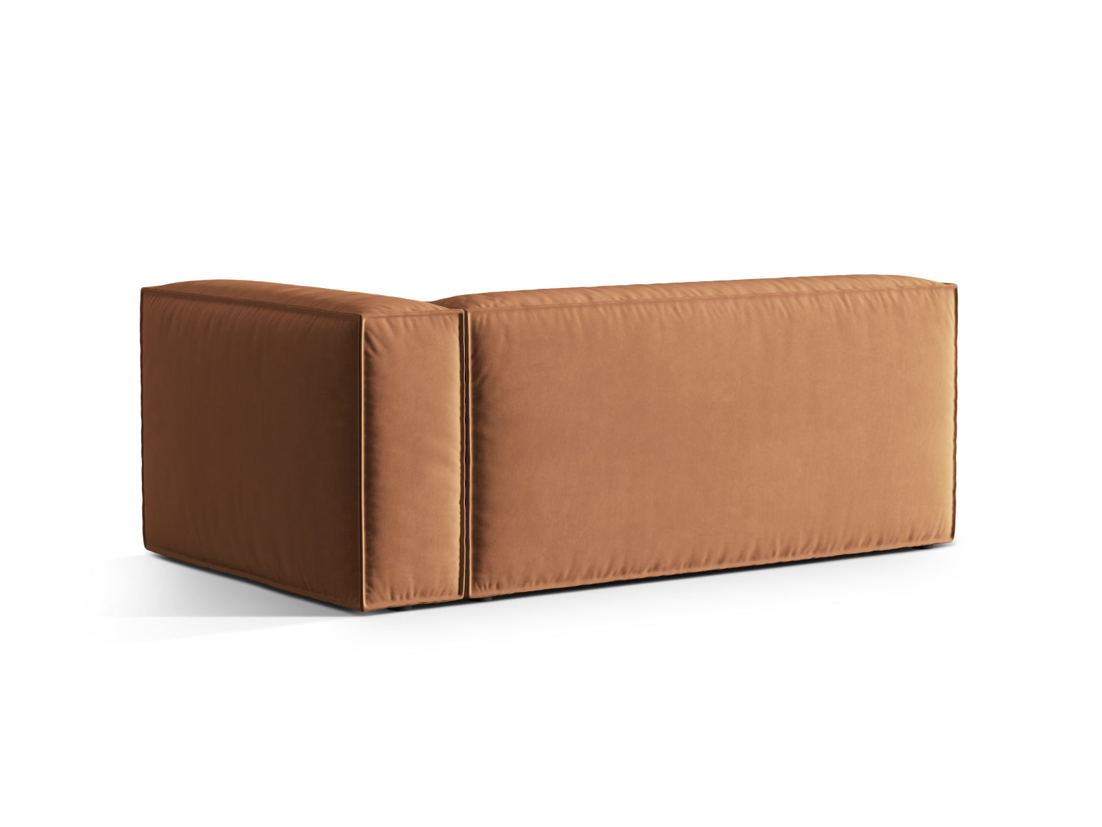 Stilvolles 3-Sitzer Nuria Velour Modular Sofa in warmem Honigton, rechtsseitig, perfekt für moderne und gemütliche Wohnambiente.