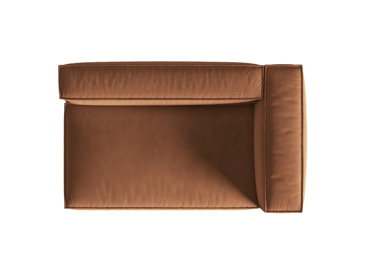 Nuria Velour Modular Sofa rechts 3 Sitzer in Honey-Paris präsentiert im Onlineshop von KAQTU Design AG. Modulares Sofa ist von Micadoni