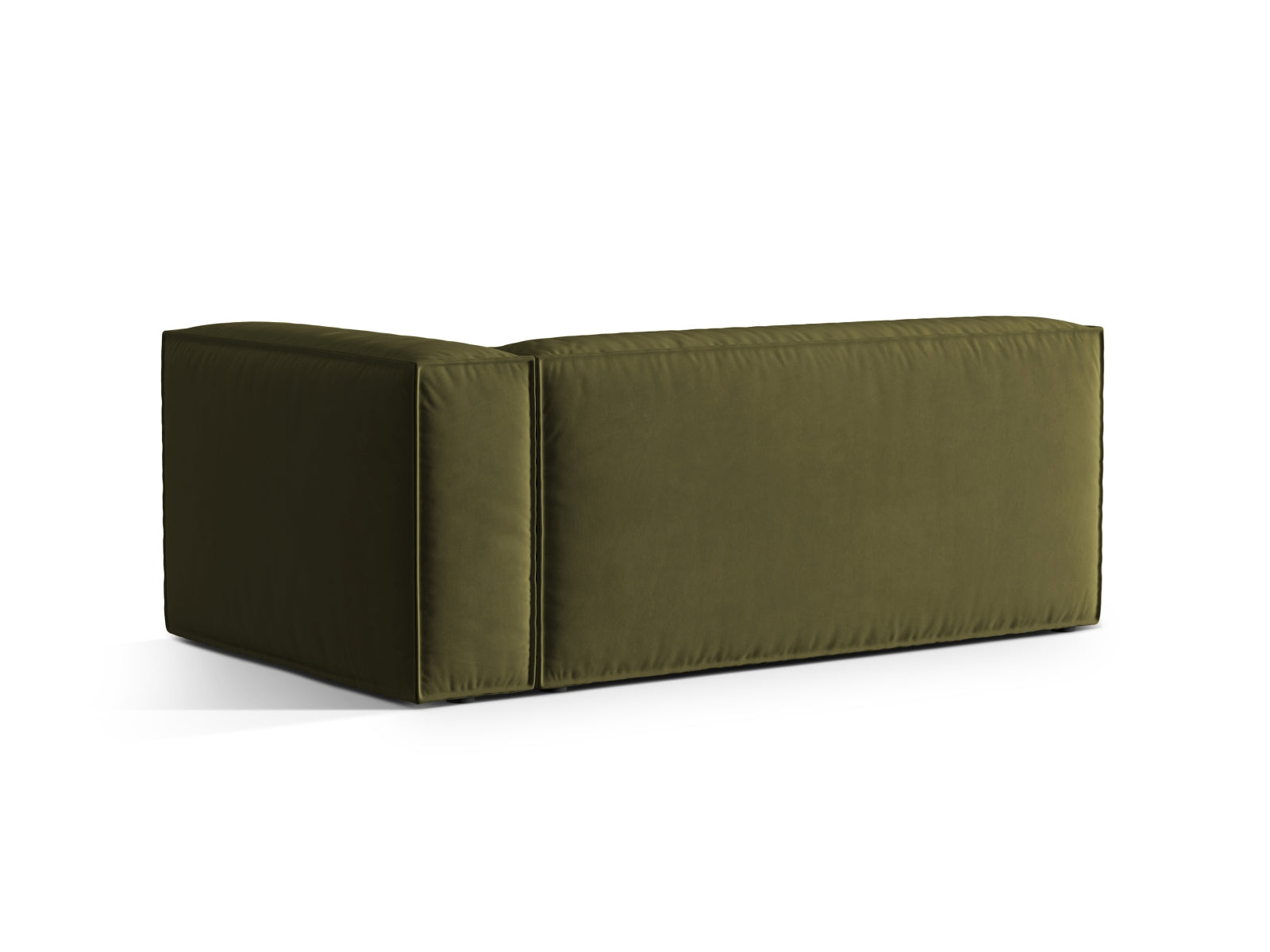 Stilvolles 3-Sitzer Nuria Velour Modular Sofa in Moss Green Melange, rechtsseitig, perfekt für moderne und gemütliche Wohnambiente.