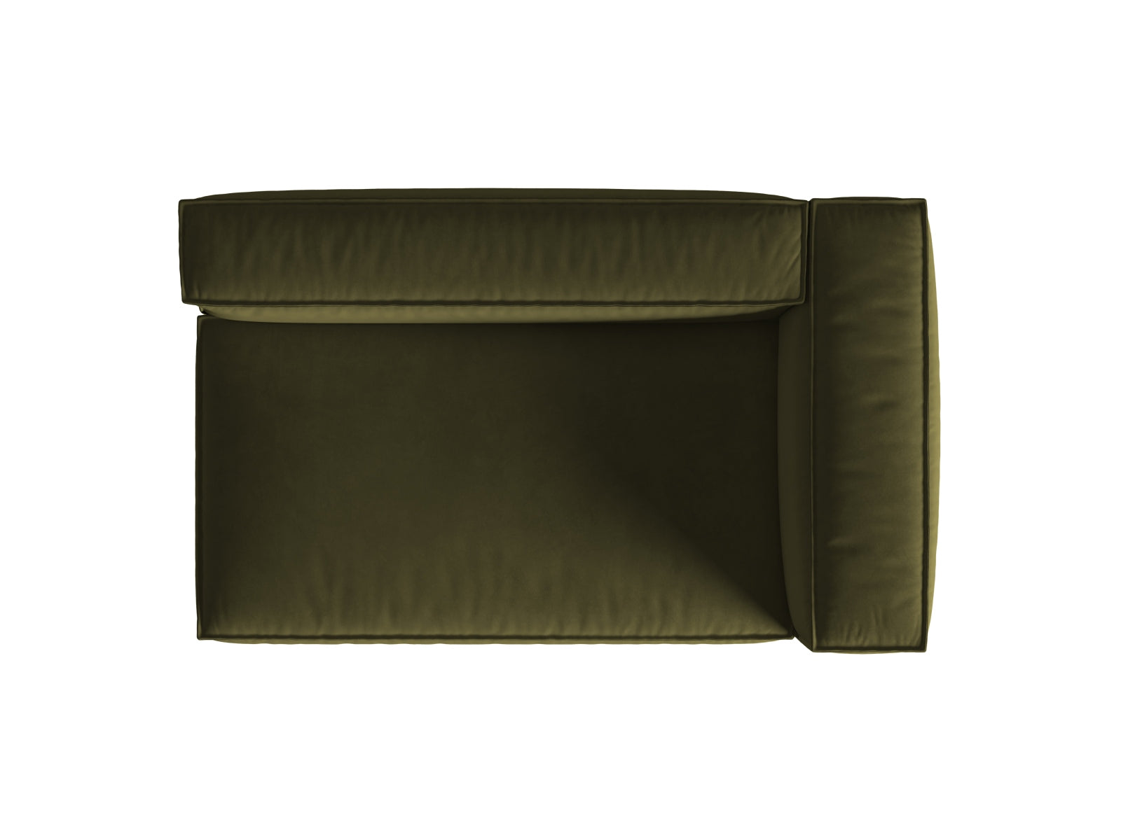 Elegantes Nuria Velour Modular Sofa in Moss Green Melange, 3-Sitzer, rechtsseitig, ideal für stilvolle und einladende Wohnräume.