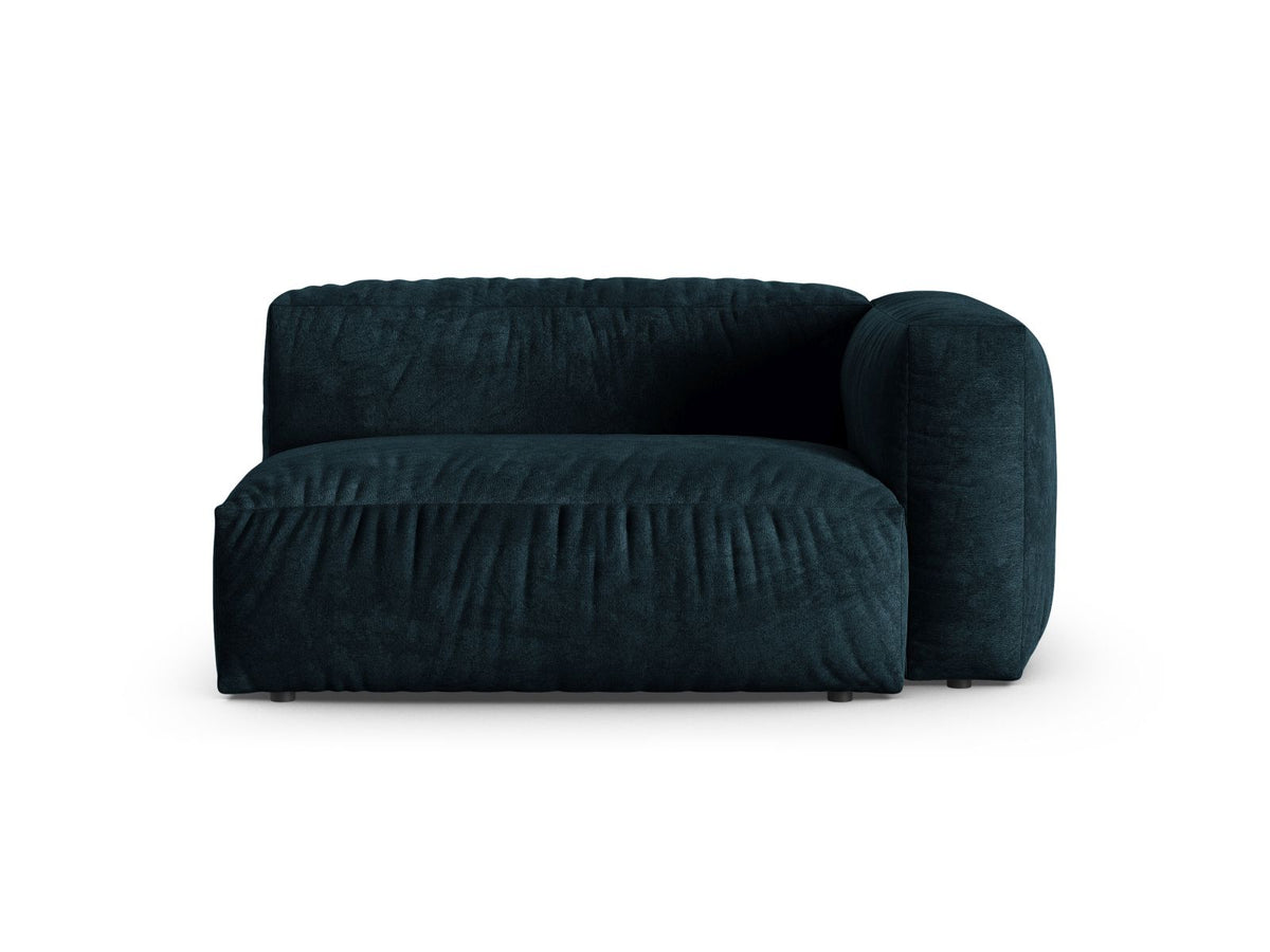 Martina Sofamodul Zweisitzer rechts XL-Tiefe von Micadoni in Moss Green-Boston Stoff, Massivholzrahmen, schwarze Kunststoffbeine, rechte Ausrichtung
