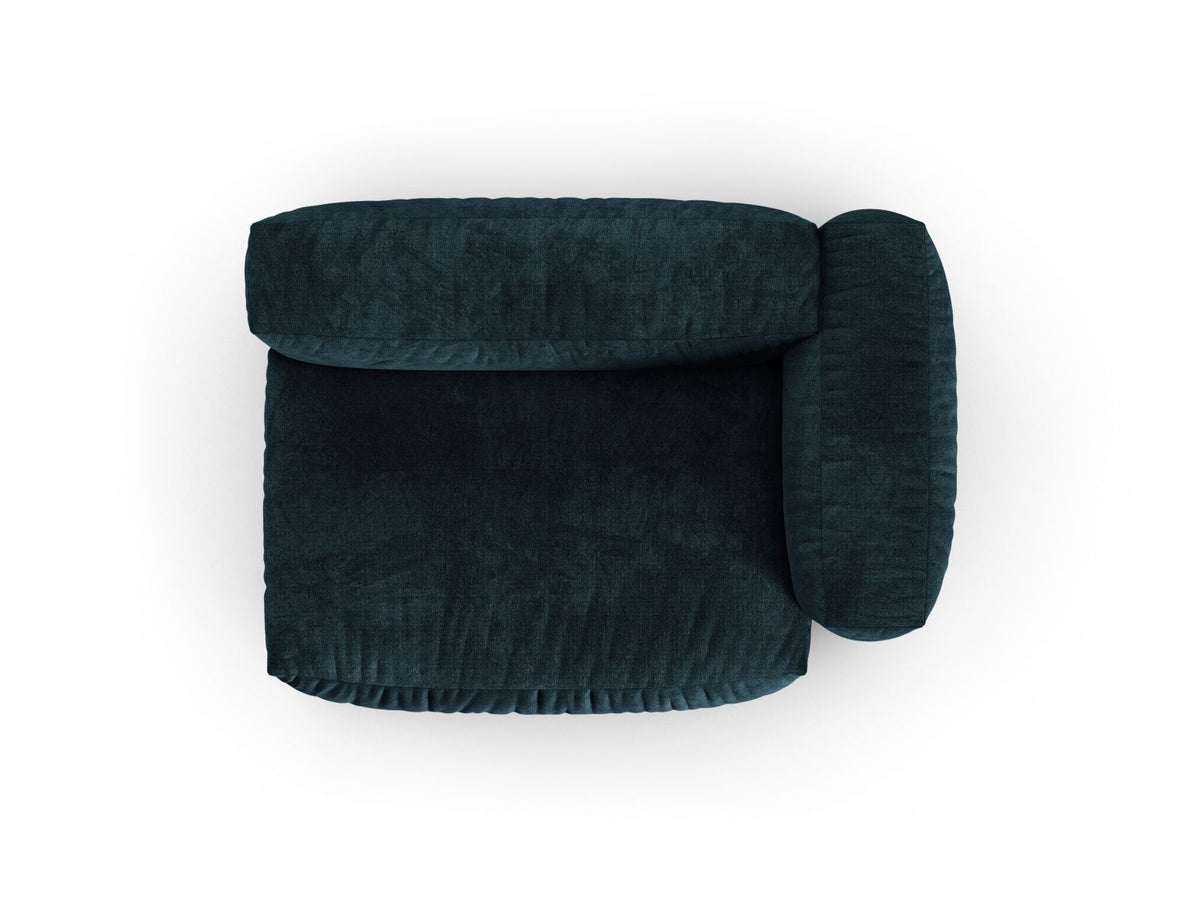 Martina Sofamodul Zweisitzer rechts XL-Tiefe von Micadoni in Moss Green-Boston Stoff, Massivholzrahmen, schwarze Kunststoffbeine, rechte Ausrichtung