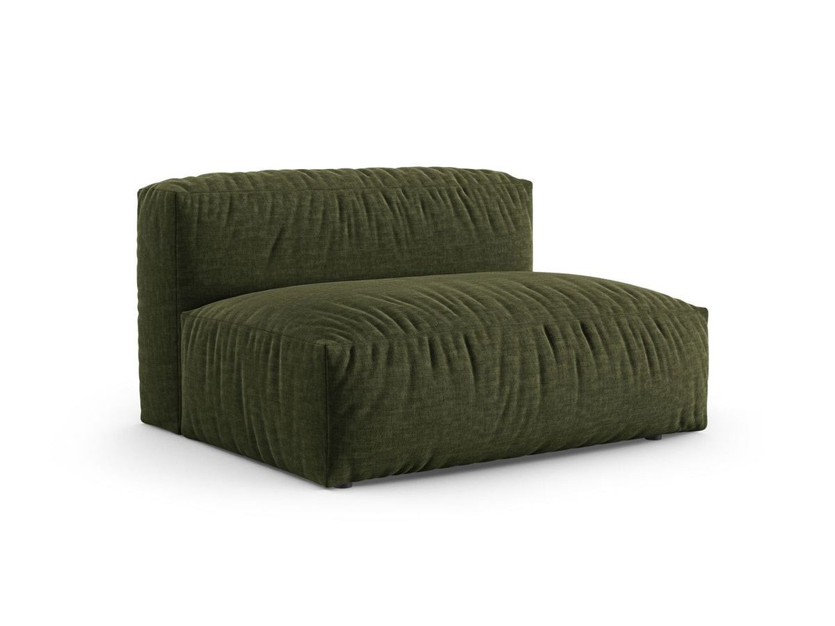Martina Sofamodul Zweisitzer rechts XL-Tiefe von Micadoni in Moss Green-Boston Stoff, Massivholzrahmen, schwarze Kunststoffbeine, rechte Ausrichtung