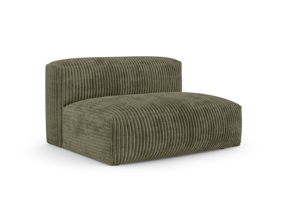 Martina Sofamodul Zweisitzer rechts XL-Tiefe von Micadoni in Moss Green-Boston Stoff, Massivholzrahmen, schwarze Kunststoffbeine, rechte Ausrichtung