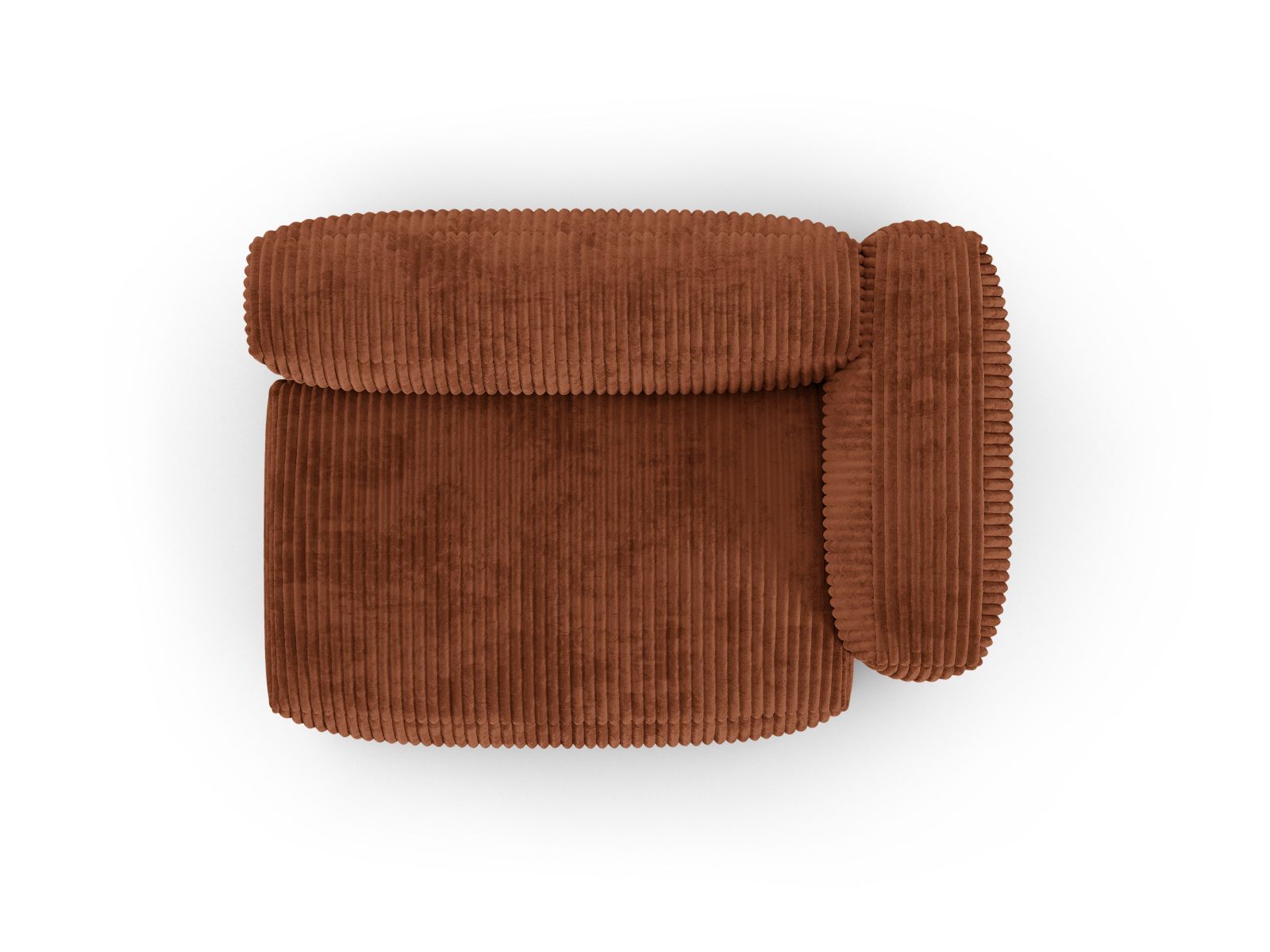 Stilvolles XL Doppelsitz-Sofa Martina in warmem Ziegelrot, perfekt für zeitgemäße Interiors. Modular und vielseitig für kreative Raumgestaltung.