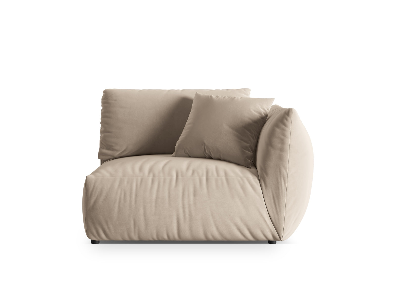 Chris Velour Modul rechts 1 Sitzer in Ecru präsentiert im Onlineshop von KAQTU Design AG. Modulares Sofa ist von Micadoni