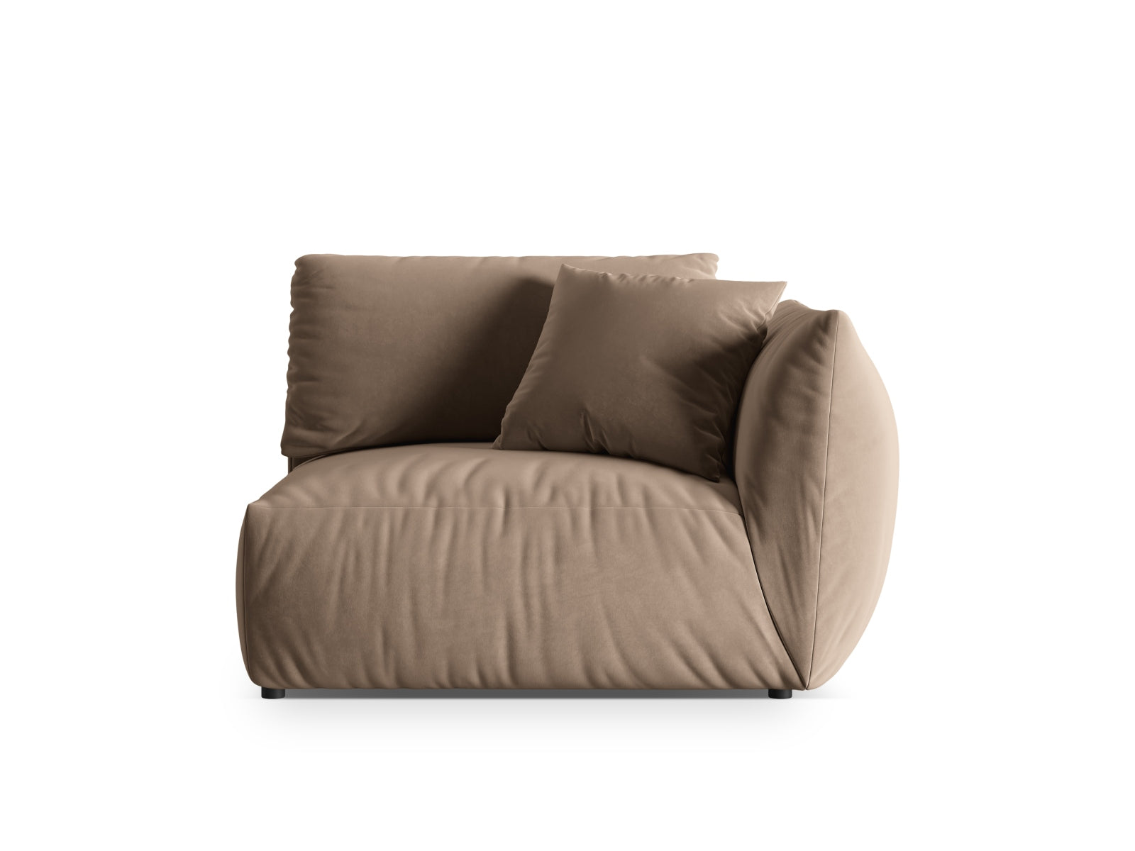 Chris Velour Modul rechts 1 Sitzer in Light Brown präsentiert im Onlineshop von KAQTU Design AG. Modulares Sofa ist von Micadoni
