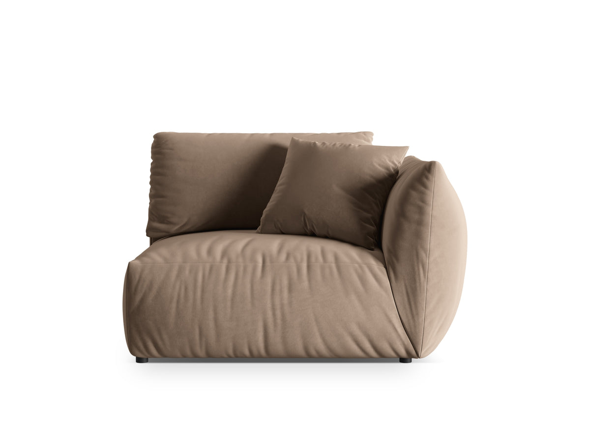 Chris Velour Modul rechts 1 Sitzer in Light Brown-Casino präsentiert im Onlineshop von KAQTU Design AG. Modulares Sofa ist von Micadoni