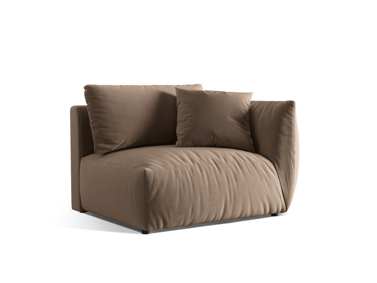 Chris Velour Modul rechts 1 Sitzer in Light Brown-Casino präsentiert im Onlineshop von KAQTU Design AG. Modulares Sofa ist von Micadoni
