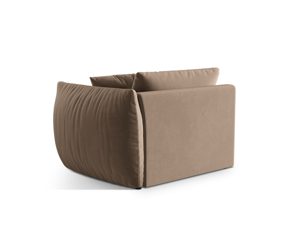 Chris Velour Modul rechts 1 Sitzer in Light Brown-Casino präsentiert im Onlineshop von KAQTU Design AG. Modulares Sofa ist von Micadoni