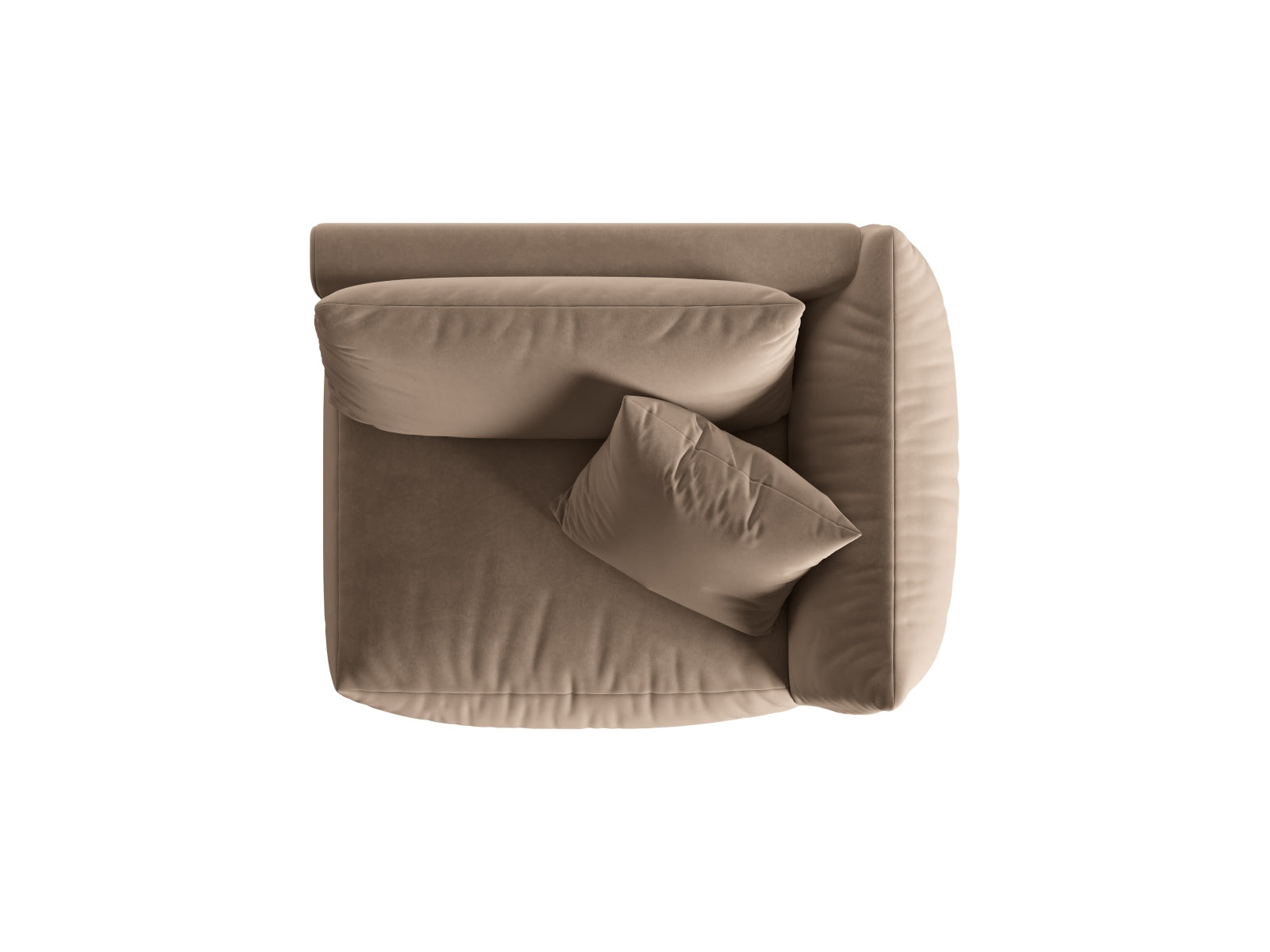 Rechtsseitiges Chris Velour Modul 1 Sitzer in warmem Braun, perfekt für moderne Wohnkonzepte und gemütliche Ecken.