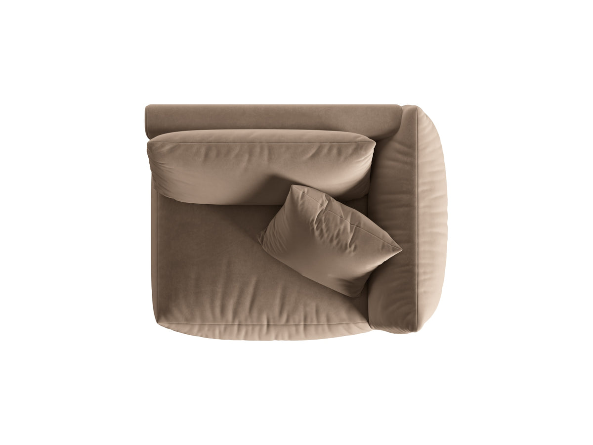 Chris Velour Modul rechts 1 Sitzer in Light Brown-Casino präsentiert im Onlineshop von KAQTU Design AG. Modulares Sofa ist von Micadoni