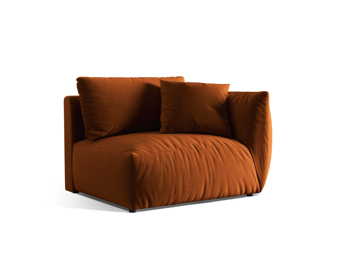 Chris Velour Modul rechts 1 Sitzer in Terracotta-Casino präsentiert im Onlineshop von KAQTU Design AG. Modulares Sofa ist von Micadoni