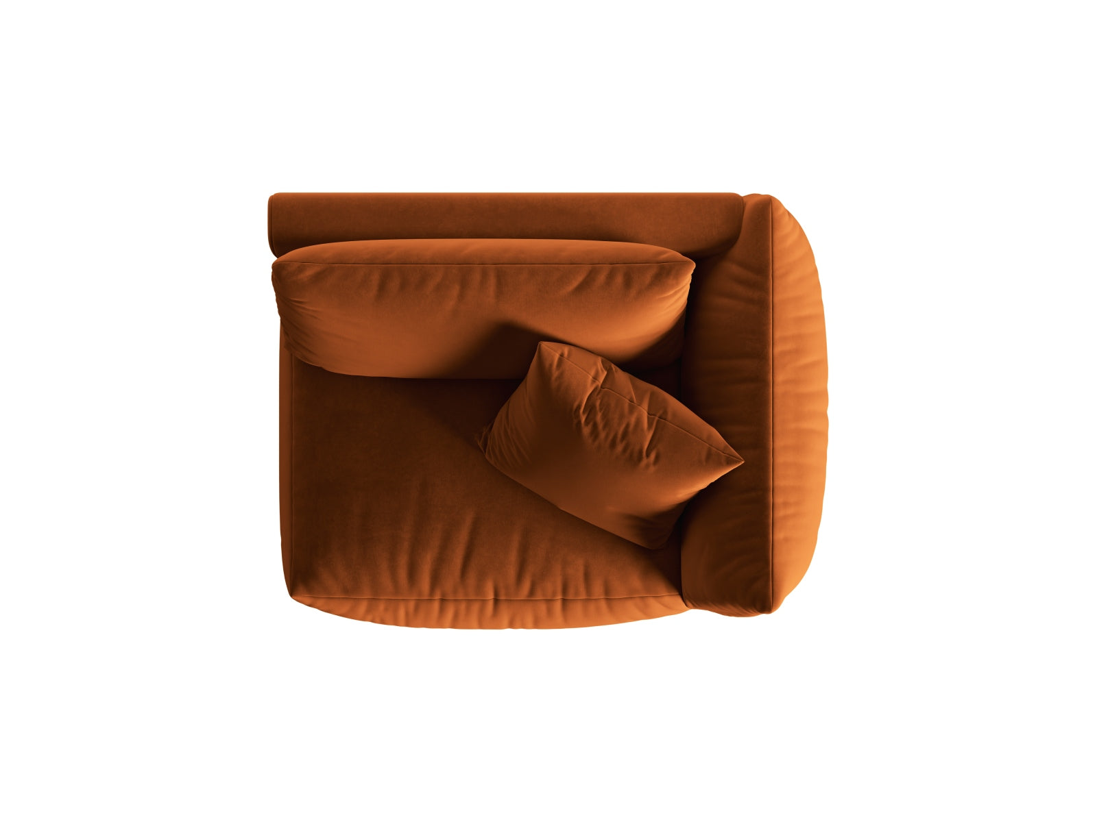 Stylisches Chris Velour Modul rechts 1 Sitzer in ansprechendem Terracotta, perfekt für kreative Raumgestaltungen von Micadoni.