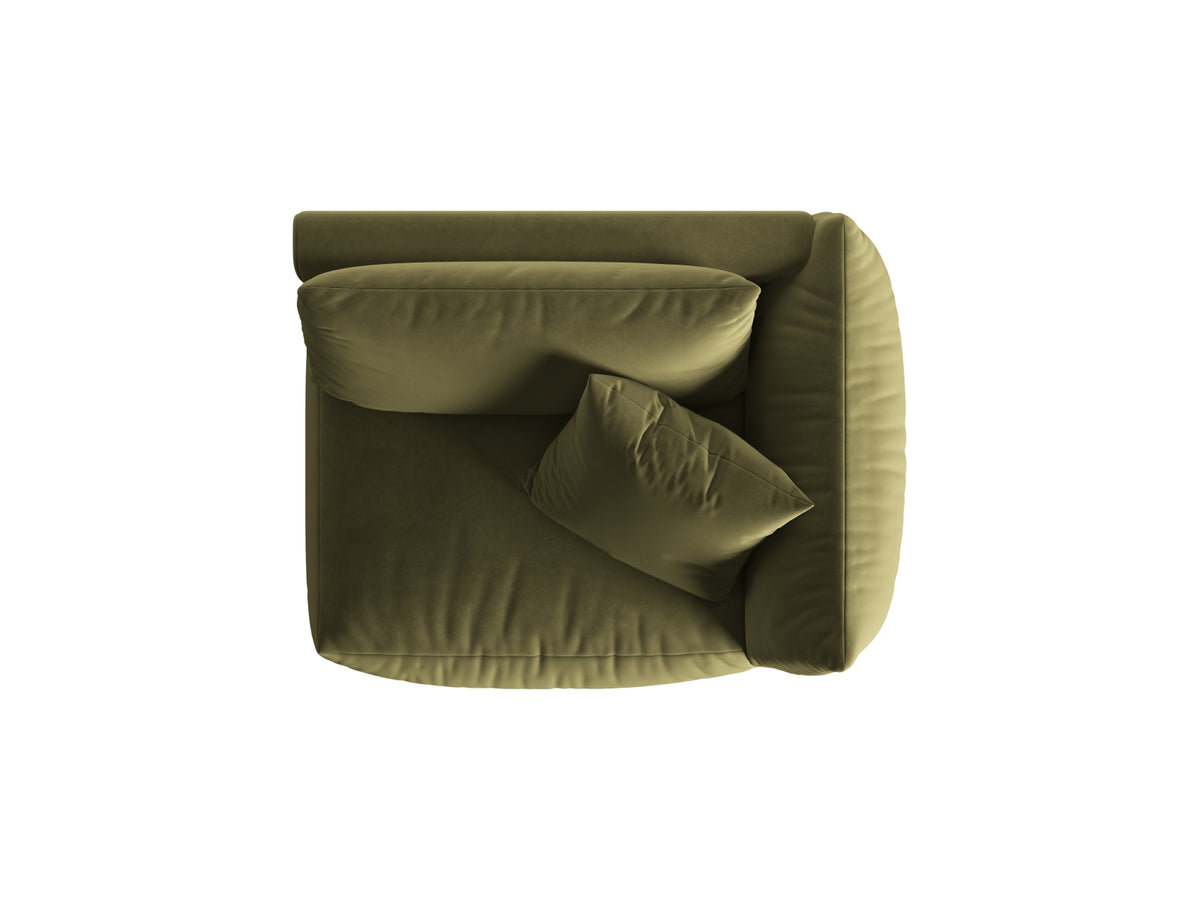 Chris Velour Modul rechts 1 Sitzer in Light Green-Casino präsentiert im Onlineshop von KAQTU Design AG. Modulares Sofa ist von Micadoni