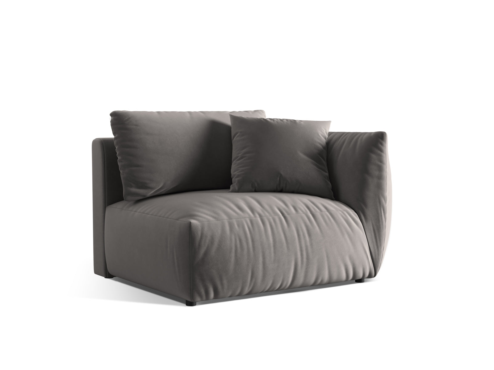 Rechtsseitiges Chris Velour Modul für einen Sitzer, perfekt zur individuellen Anpassung Ihres modularen Sofas und für ein modernes Ambiente.