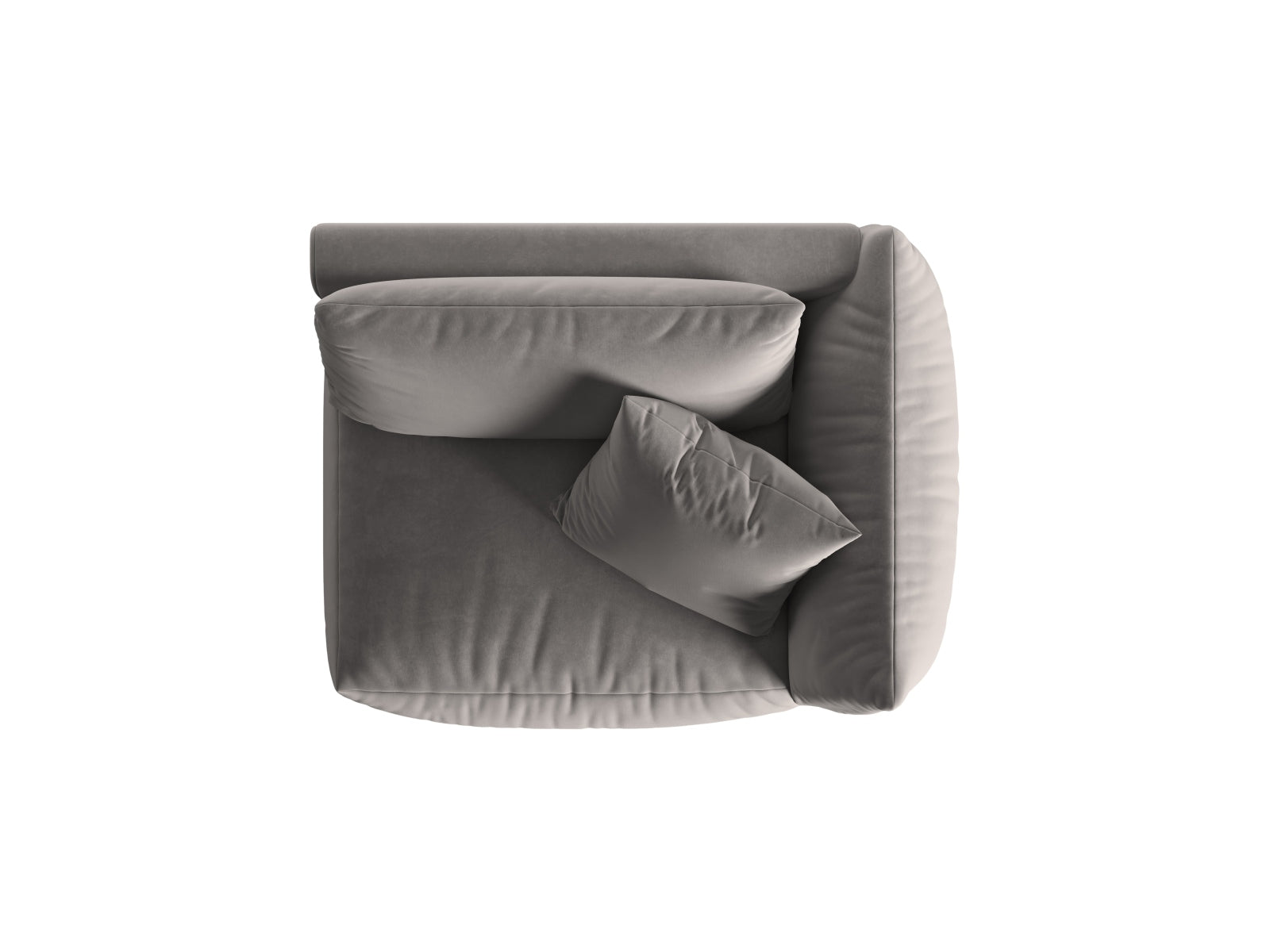 Rechtsseitiges Chris Velour Modul für einen Sitzer, perfekt zur individuellen Gestaltung Ihres modularen Sofas und für moderne Wohnkonzepte.