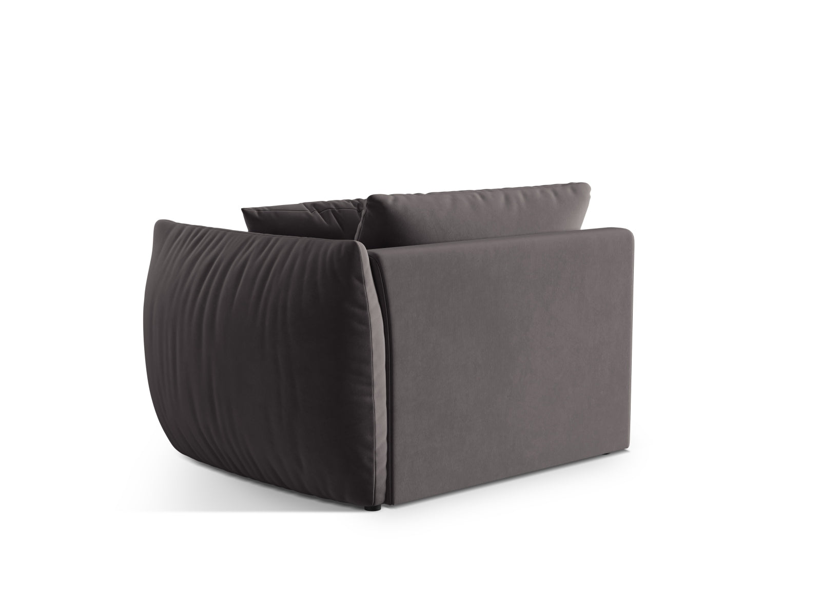 Elegantes Chris Velour Modul rechts 1 Sitzer in hochwertigem Dunkelgrau, ideal für individuelle Sofa-Arrangements von Micadoni.