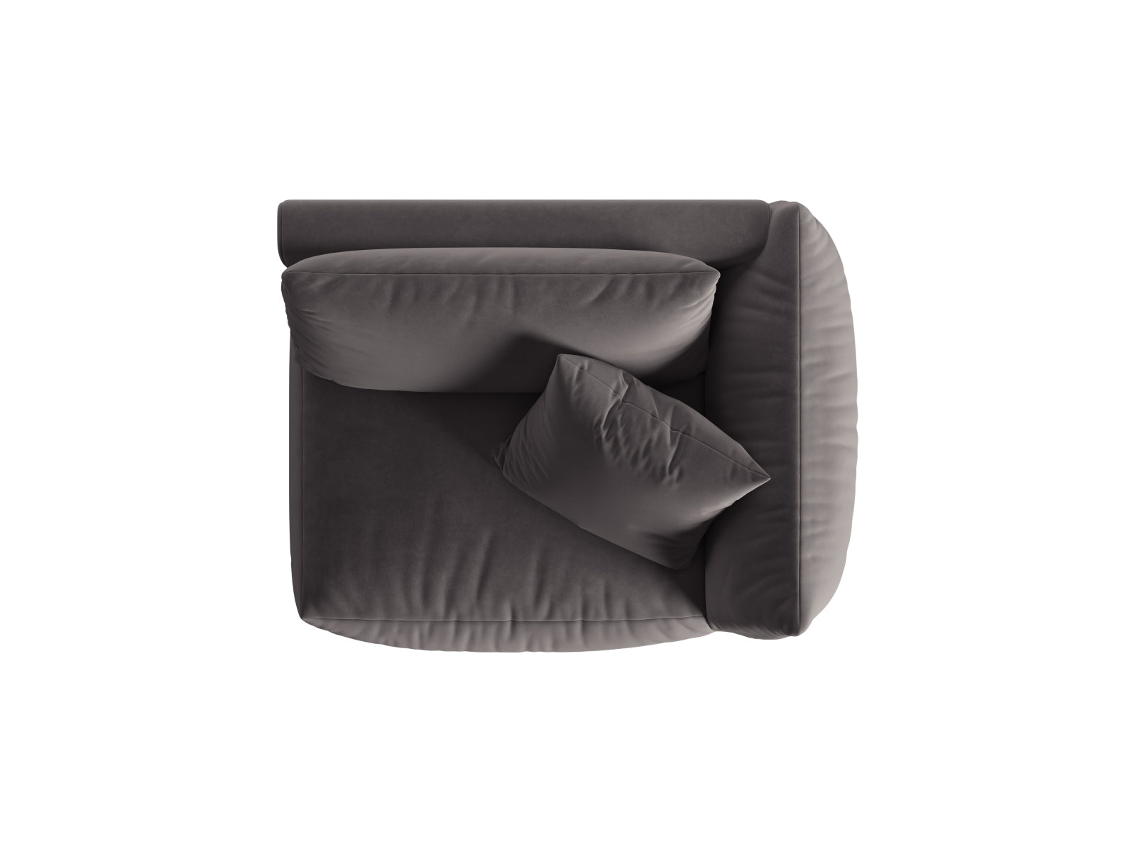 Stylisches Chris Velour Modul rechts 1 Sitzer in edlem Dunkelgrau, perfekt für kreative und flexible Sofa-Designs von Micadoni.