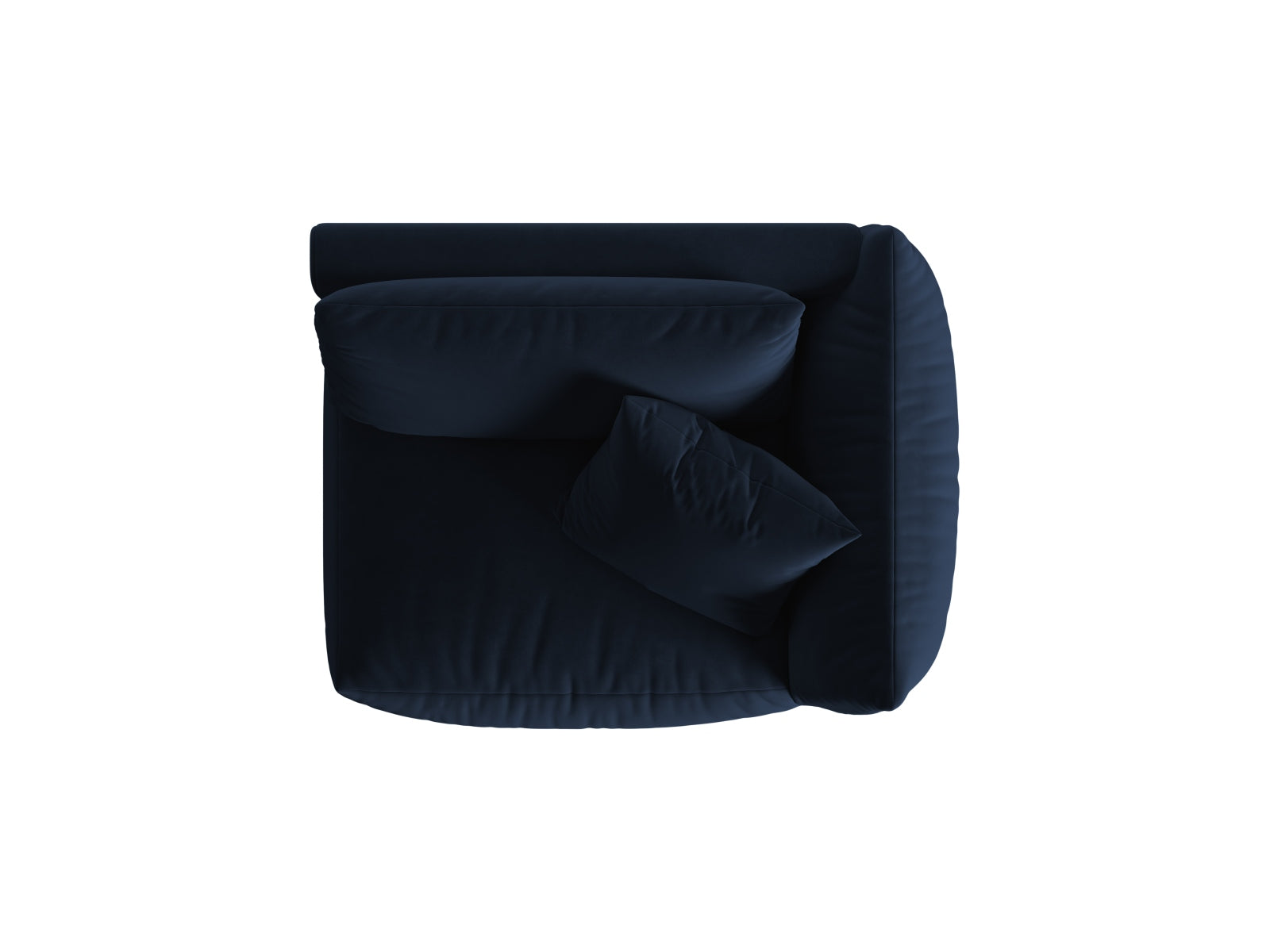Rechtsseitiges Chris Velour Modul 1 Sitzer in Royal Blue-Casino, perfekt für moderne Wohnkonzepte und flexible Raumgestaltung.