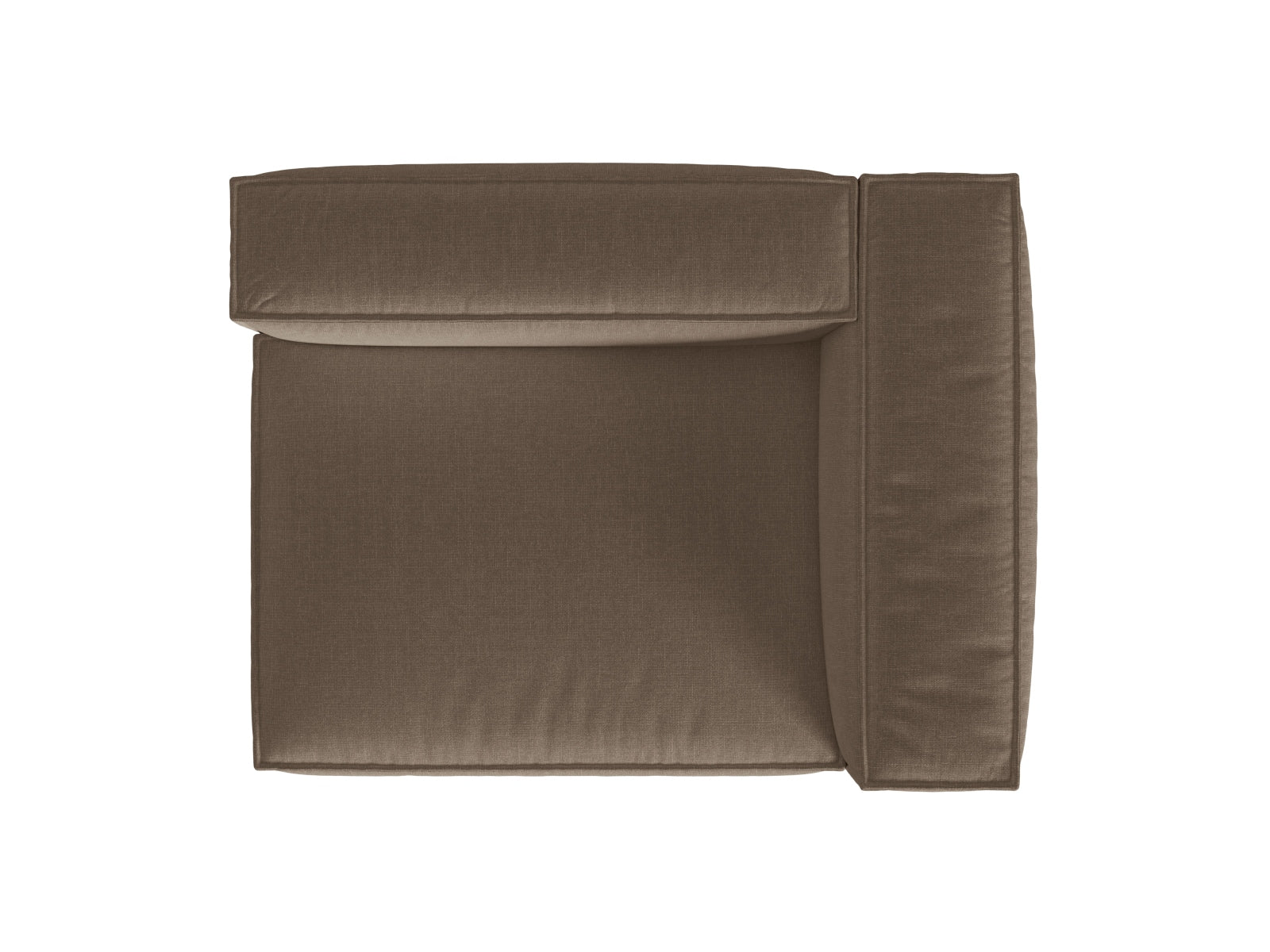 Stylisches 2-Sitzer Sofa Nuria in warmem Cappuccino, perfekt für zeitgemäße Interiors, bietet vielseitige Kombinationsmöglichkeiten.