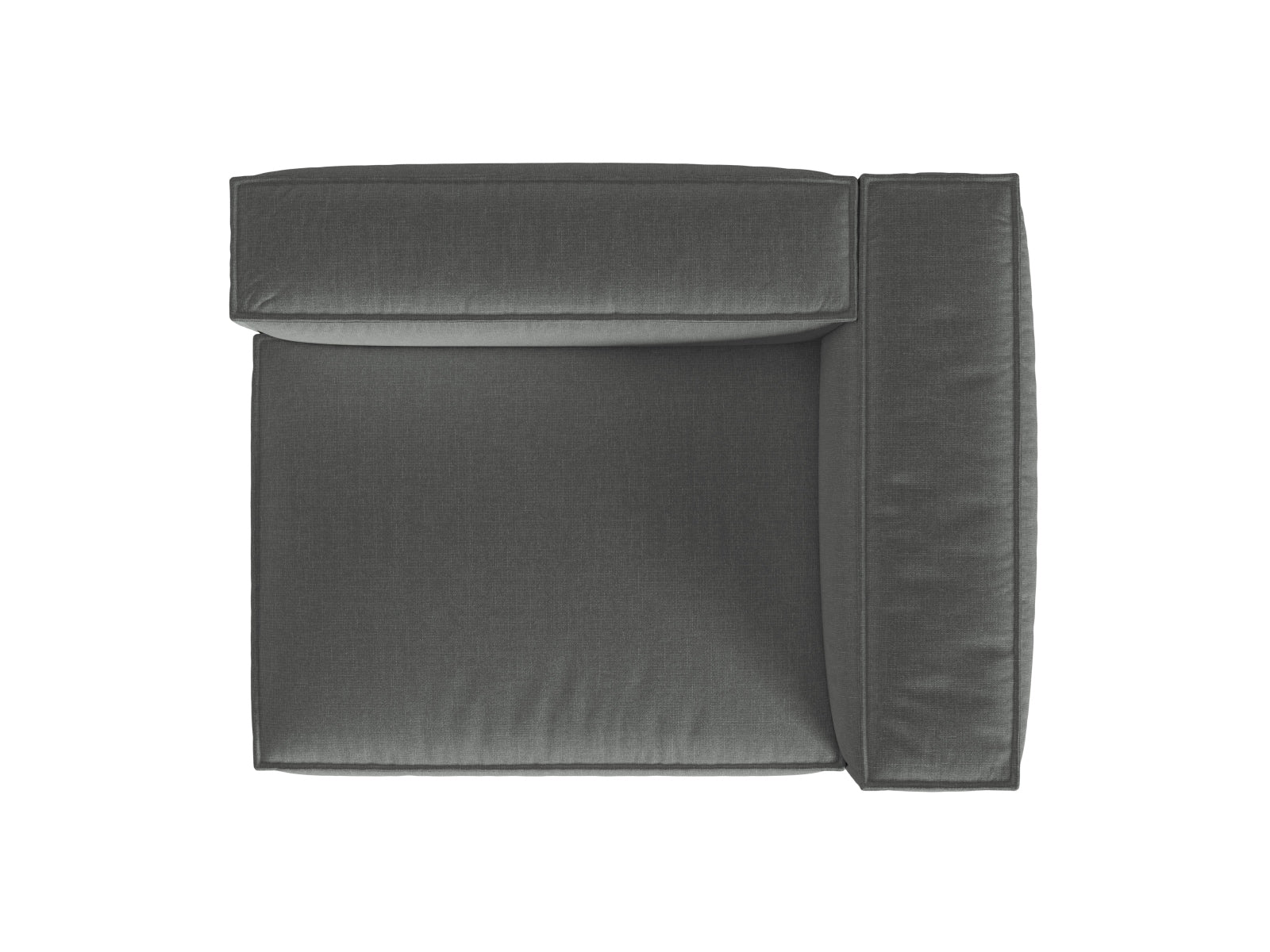 Modulares 2-Sitzer Sofa rechts Nuria in zeitlosem Grau, perfekt für entspannte Stunden und moderne Einrichtung.