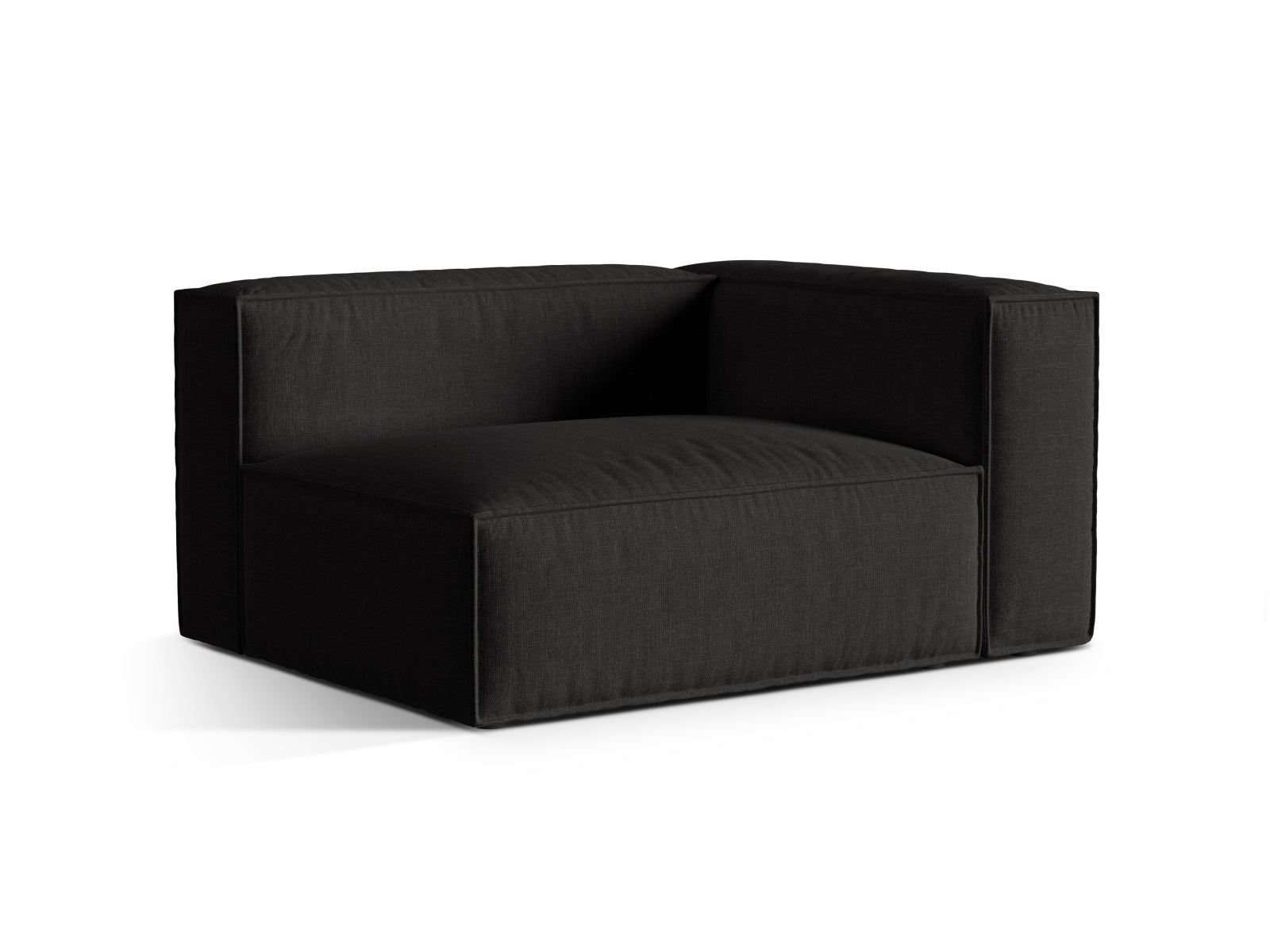 Elegantes 2-Sitzer Sofa Nuria in Schwarz, ideal für moderne Wohnräume. Modular und vielseitig einsetzbar, perfekt für stilvolle Entspannung.