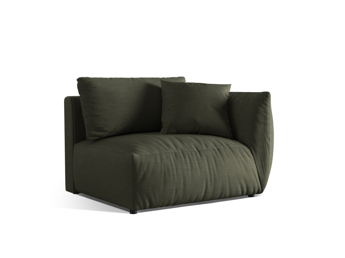Chris Modul rechts 1 Sitzer in Muted Blue-LINS präsentiert im Onlineshop von KAQTU Design AG. Modulares Sofa ist von Micadoni