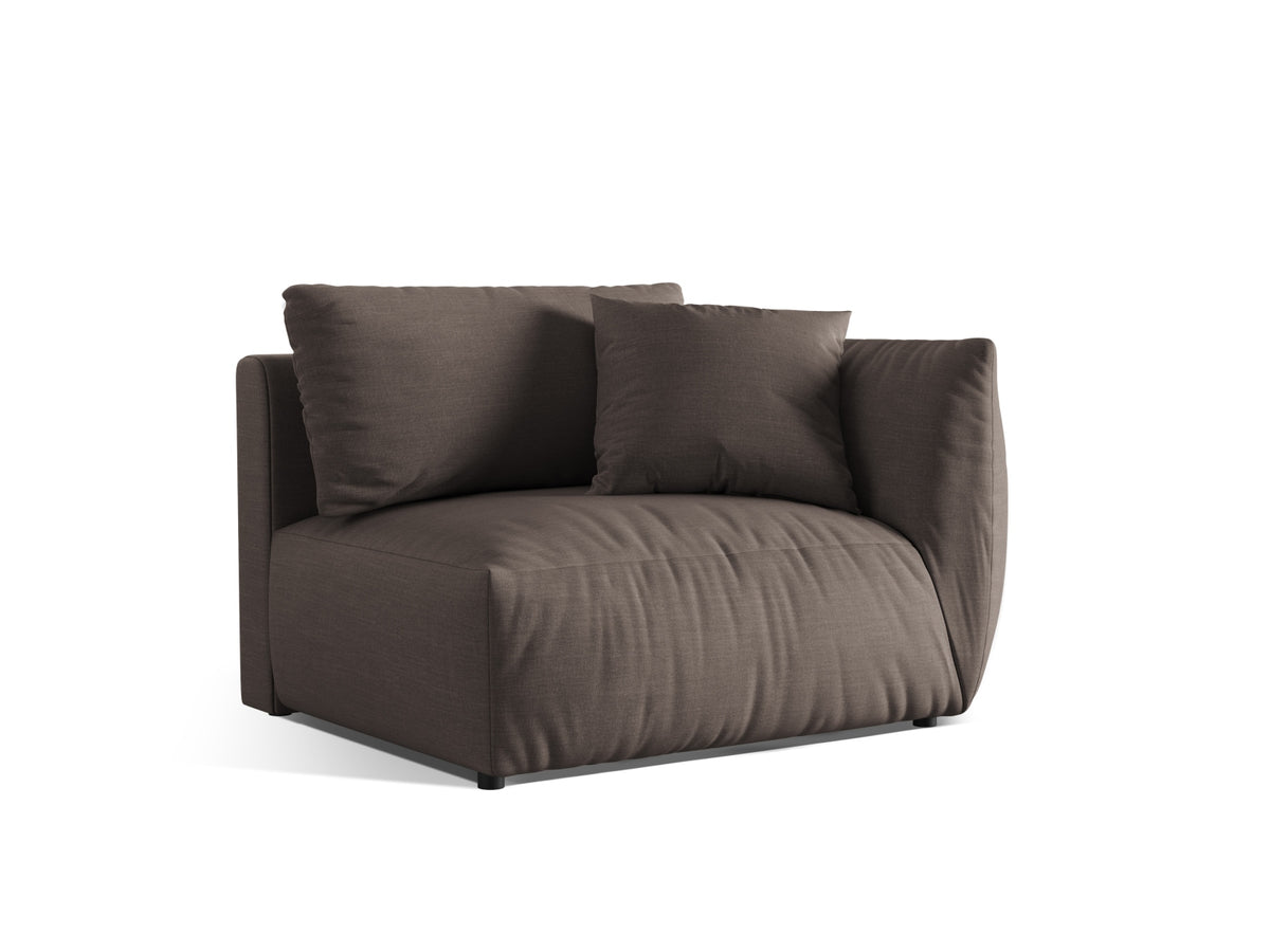 Chris Modul rechts 1 Sitzer in Warm grey-LINS präsentiert im Onlineshop von KAQTU Design AG. Modulares Sofa ist von Micadoni