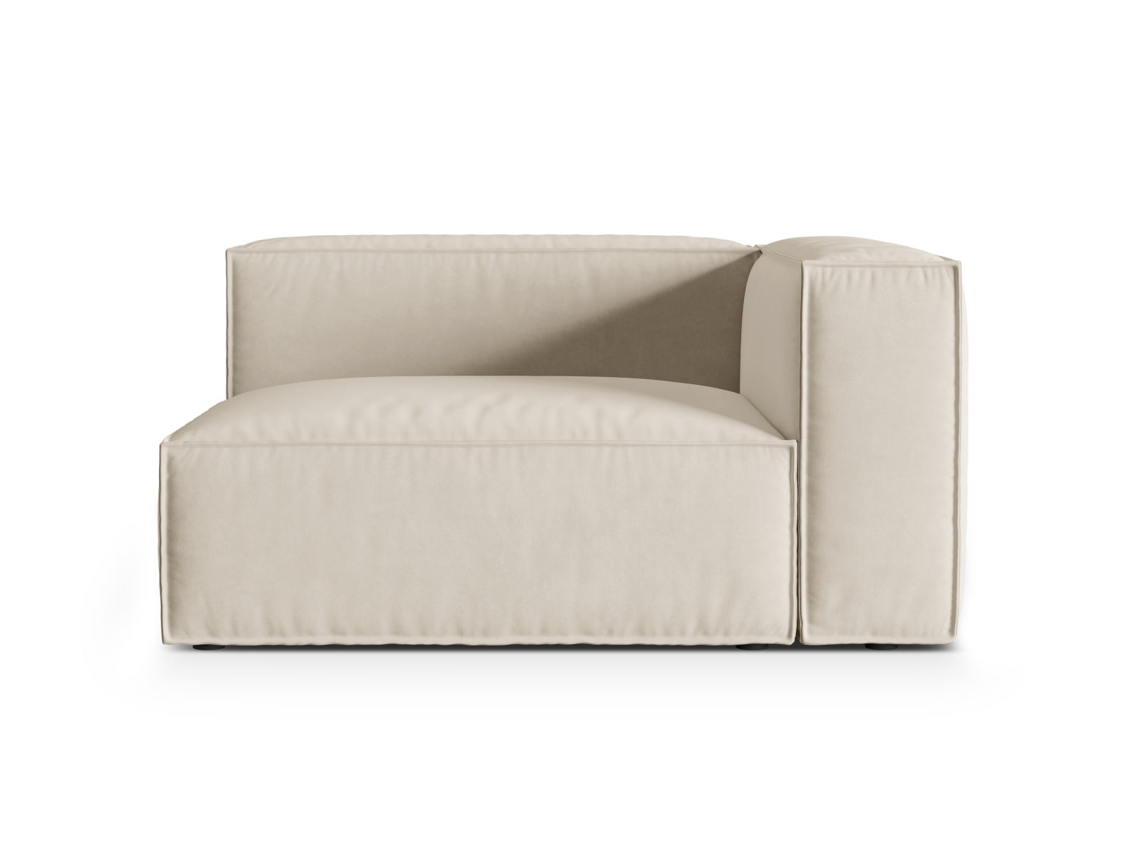 Nuria Velour Modular Sofa rechts 2 Sitzer in Beige-Paris präsentiert im Onlineshop von KAQTU Design AG. Modulares Sofa ist von Micadoni