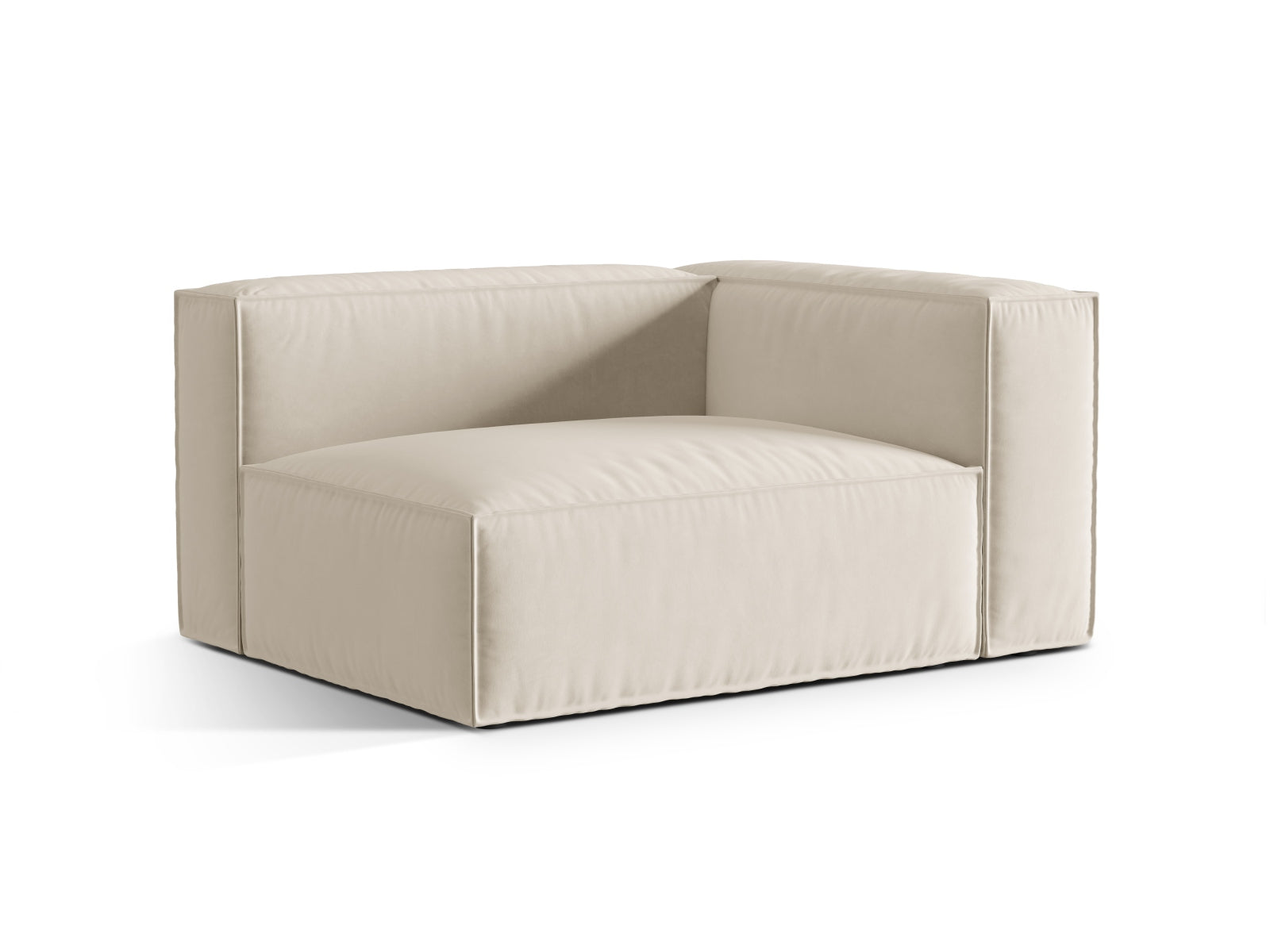 Nuria Velour Modular Sofa rechts 2 Sitzer in Beige-Paris präsentiert im Onlineshop von KAQTU Design AG. Modulares Sofa ist von Micadoni